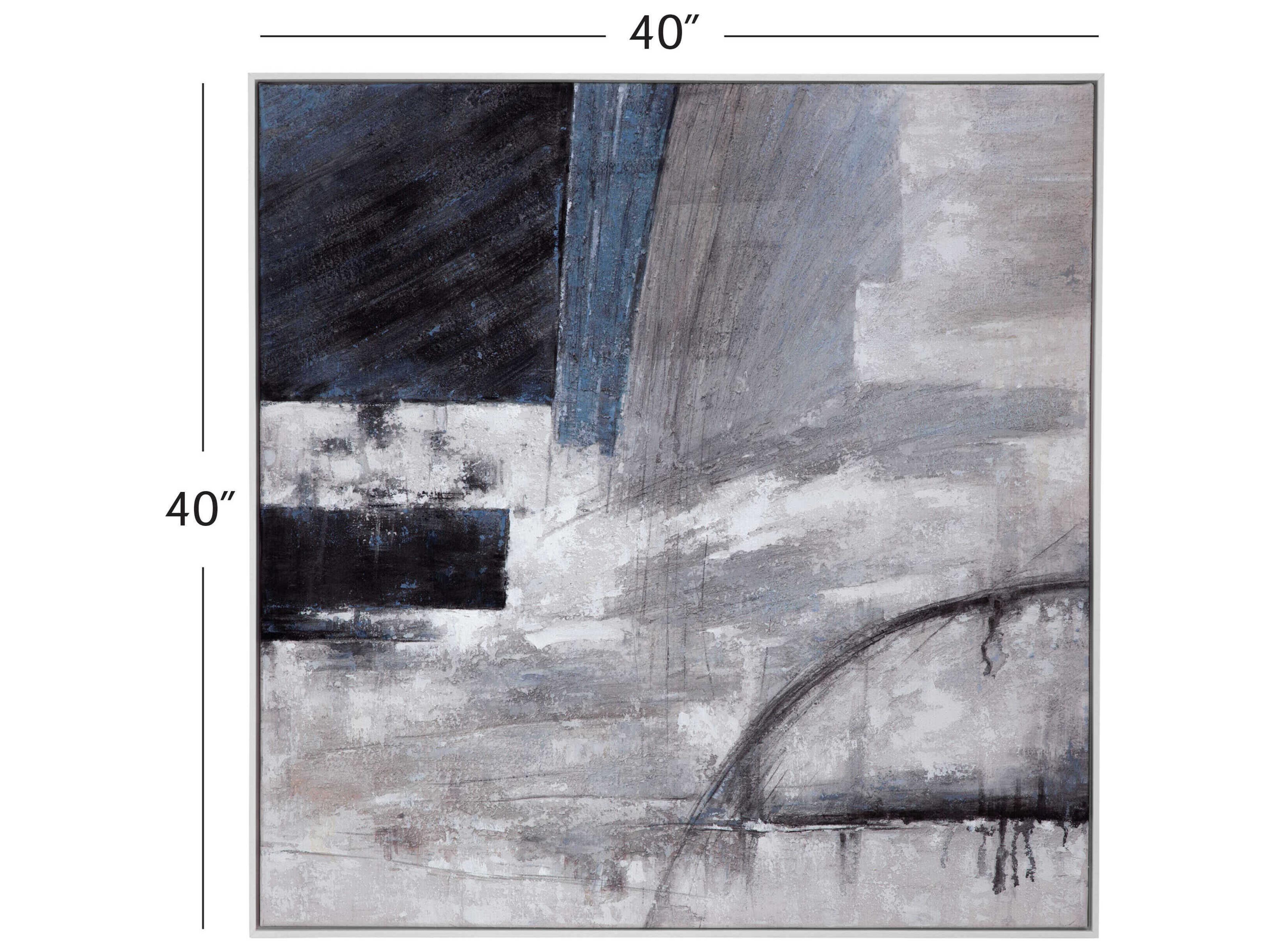 Bassett Mirror 40" Gray Yuma Canvas Art