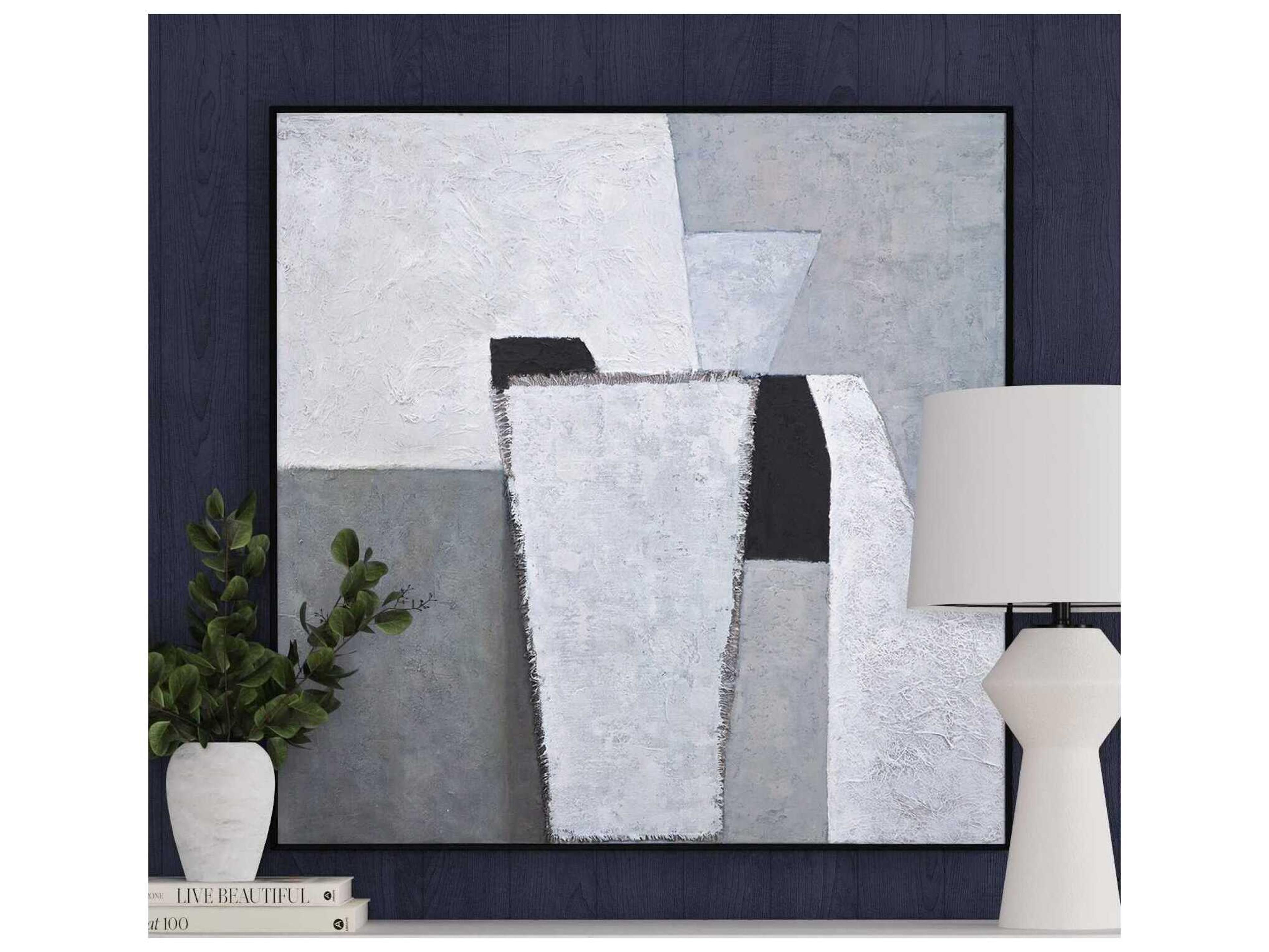 Bassett Mirror 40" Gray Landen Canvas Art