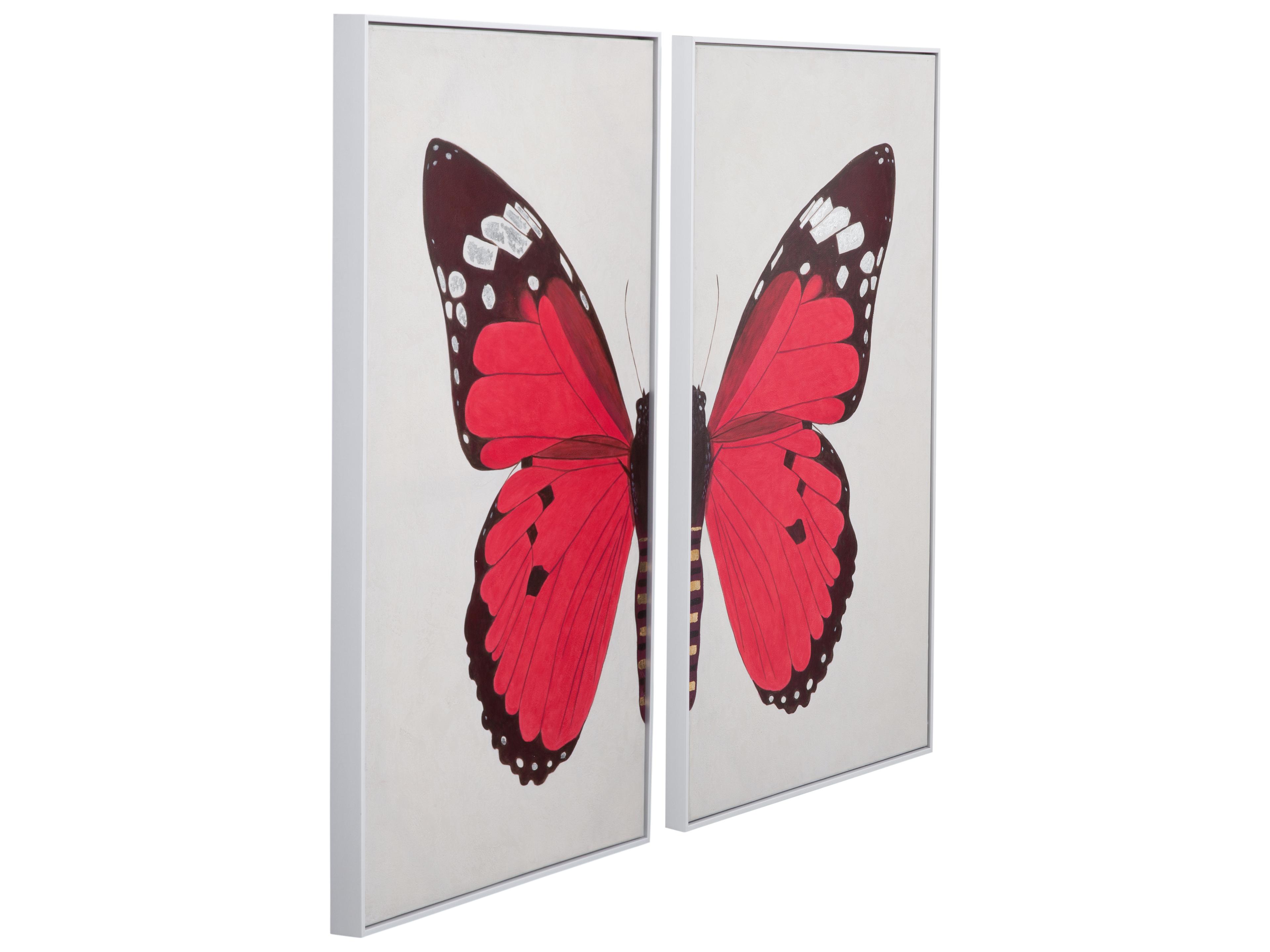 Bassett Mirror Butterfly Framed Canvas Set of 2