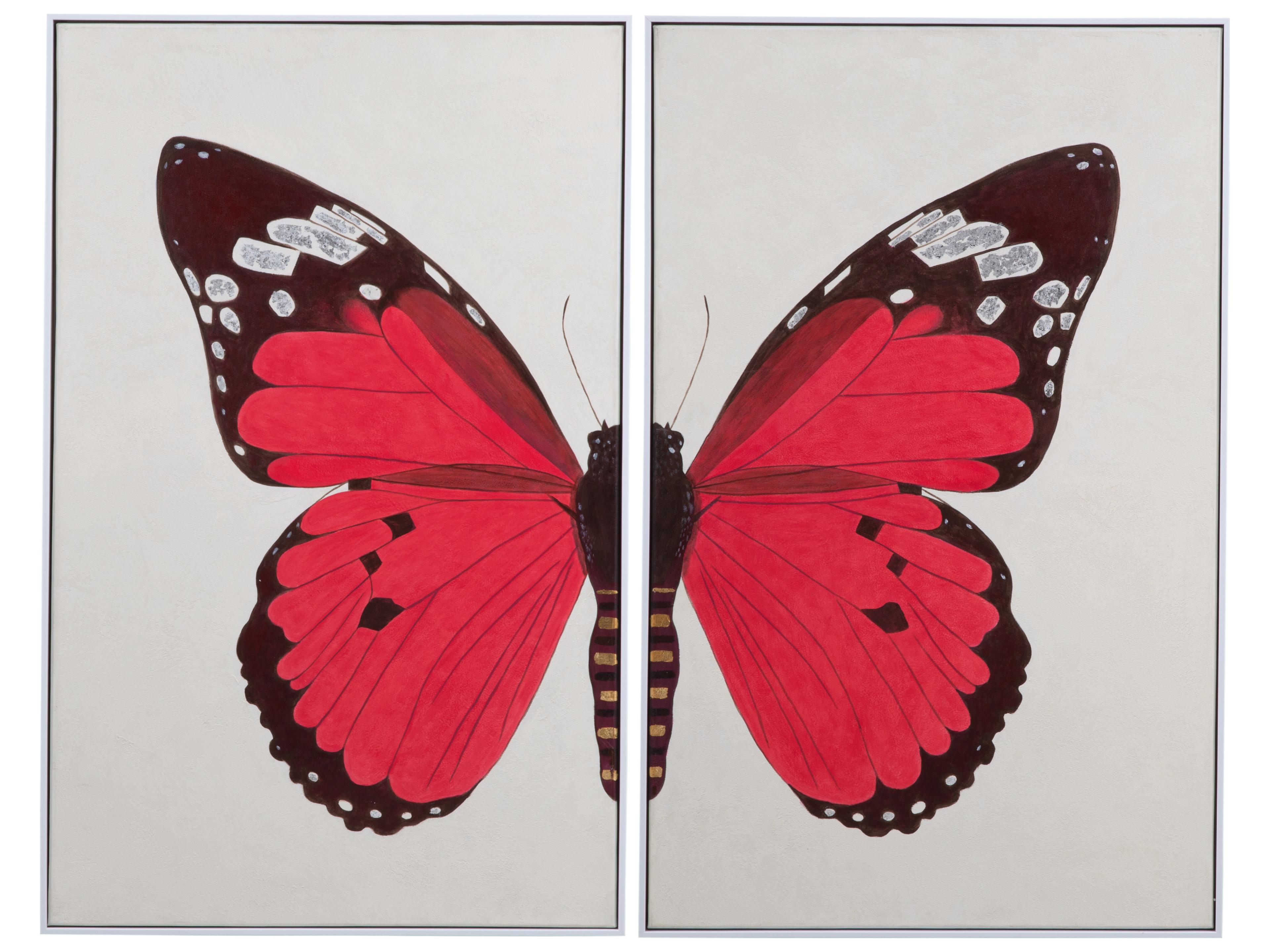 Bassett Mirror Butterfly Framed Canvas Set of 2