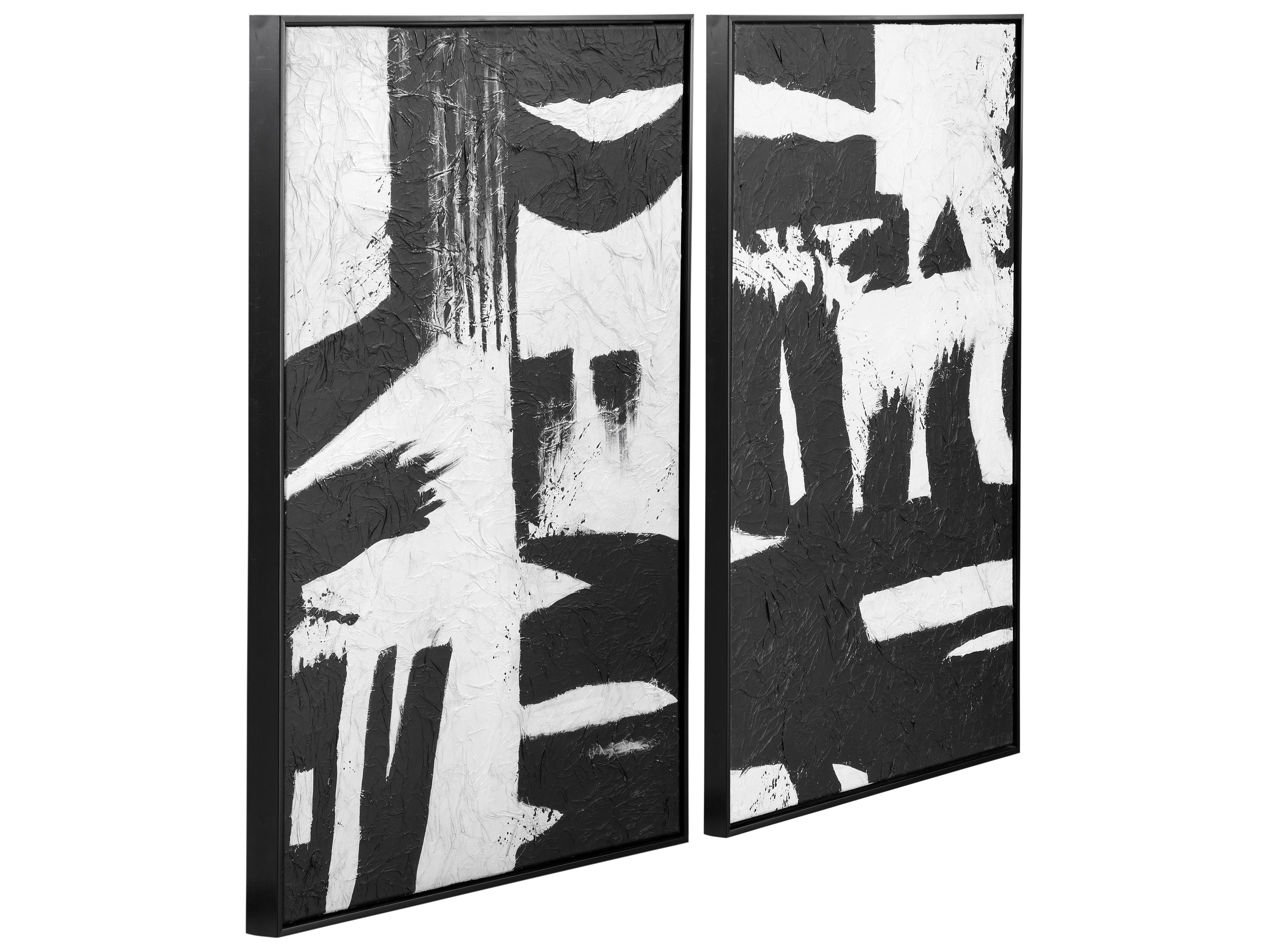 Bassett Mirror Black White Framed Canvas Set of 2