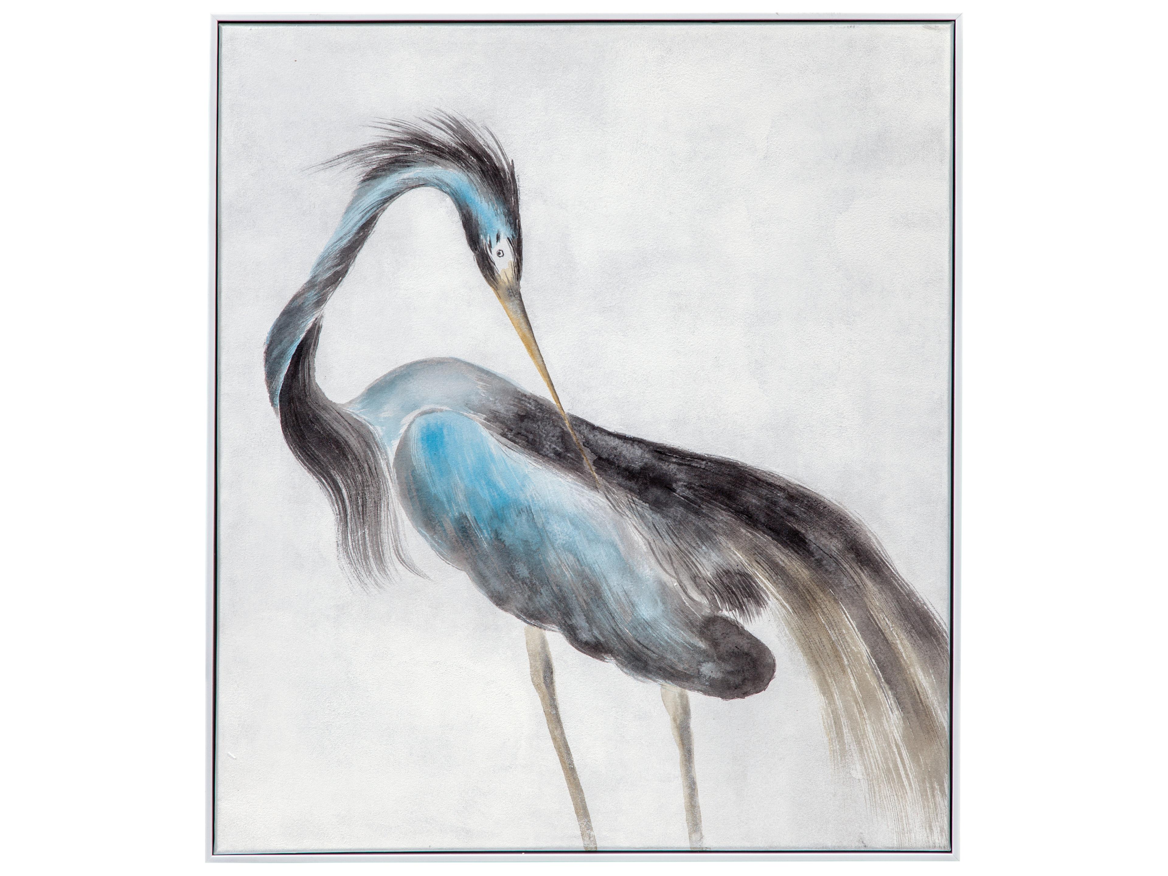 Louisiana Heron Framed Canvas Wall Art