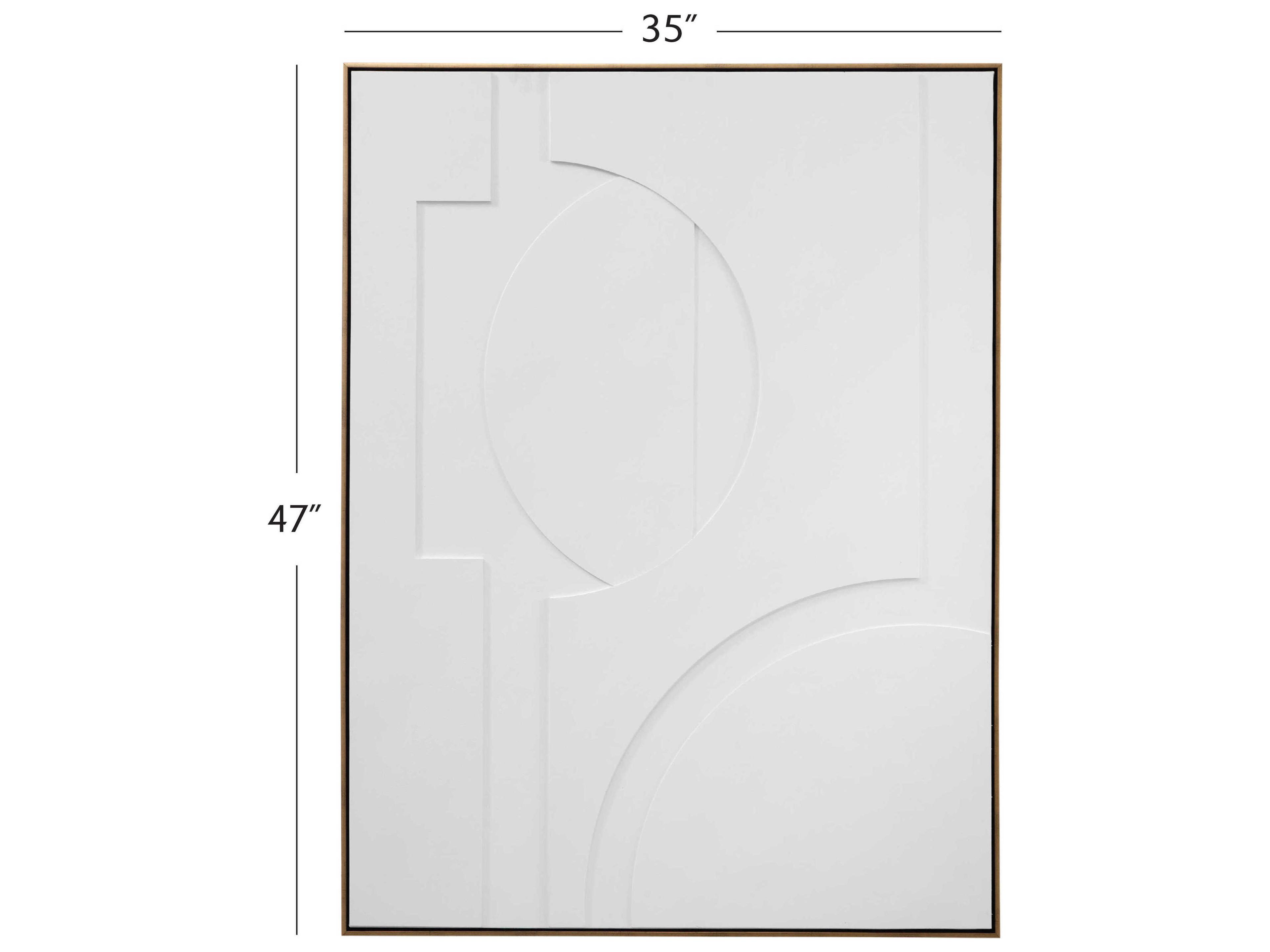 Bassett Mirror 35" White The Lonious Wall Art
