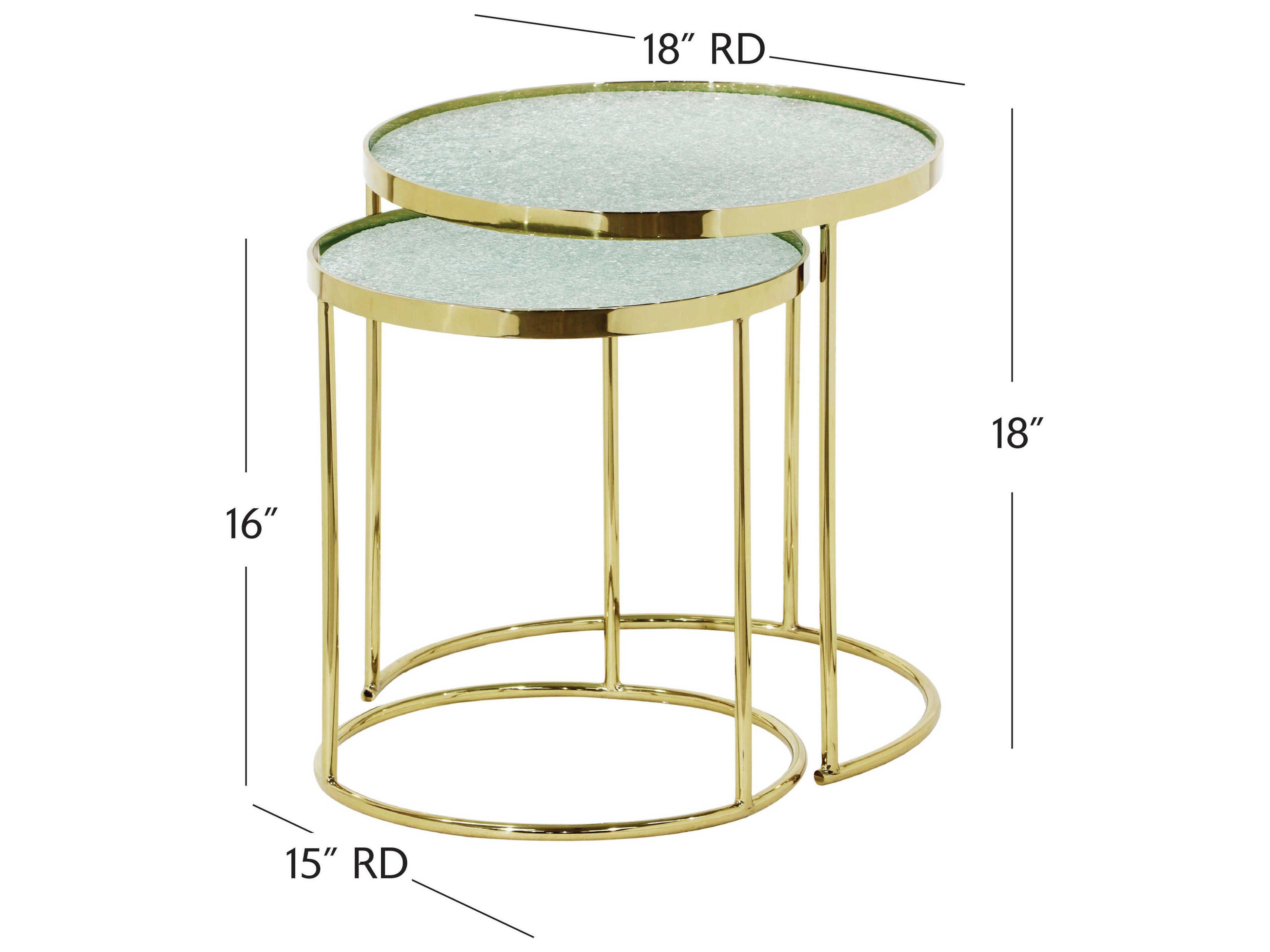 Bassett Mirror Bridget Round Glass Gold End Table