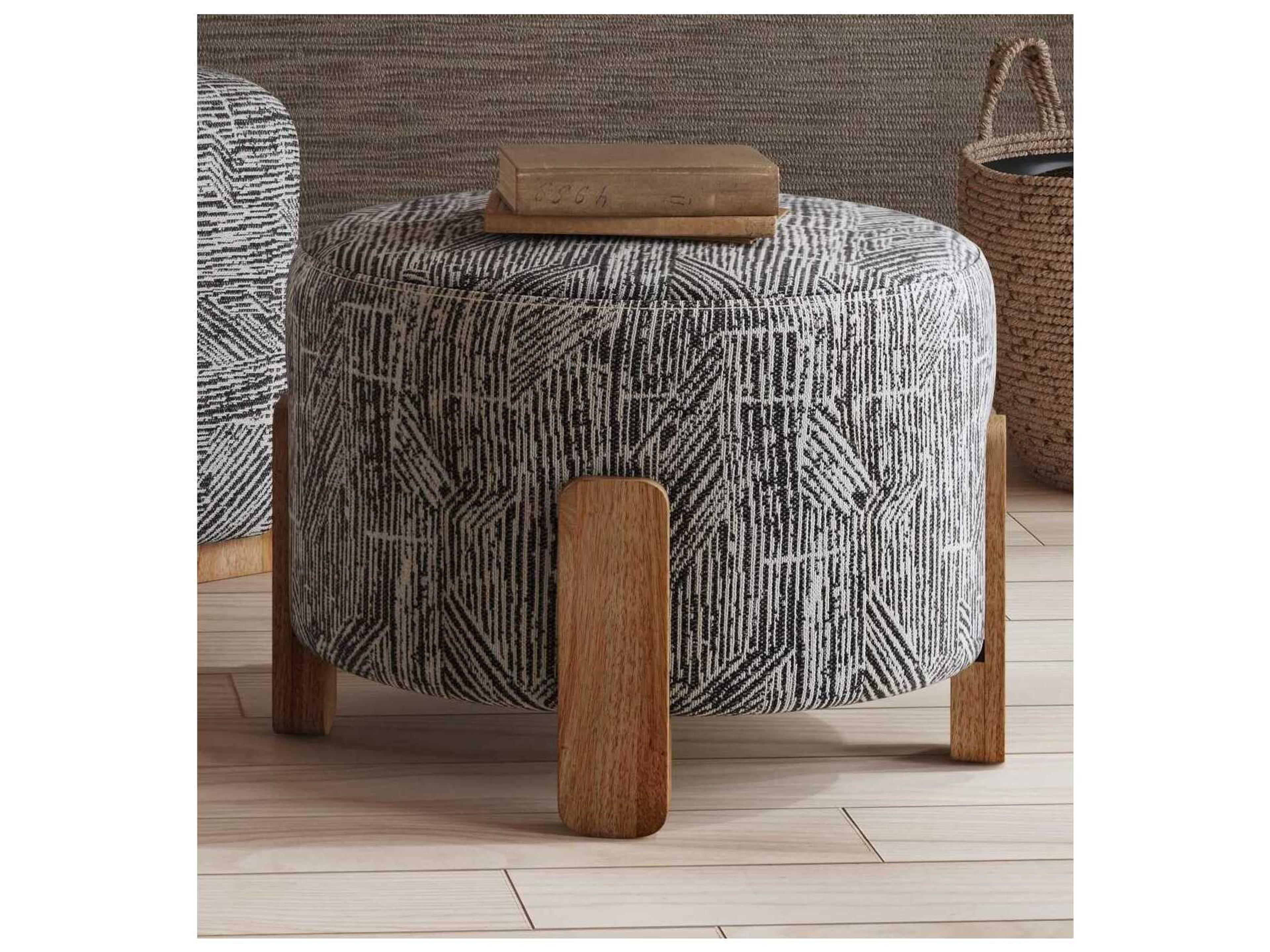 Bassett Mirror Black Jasper Accent Ottoman