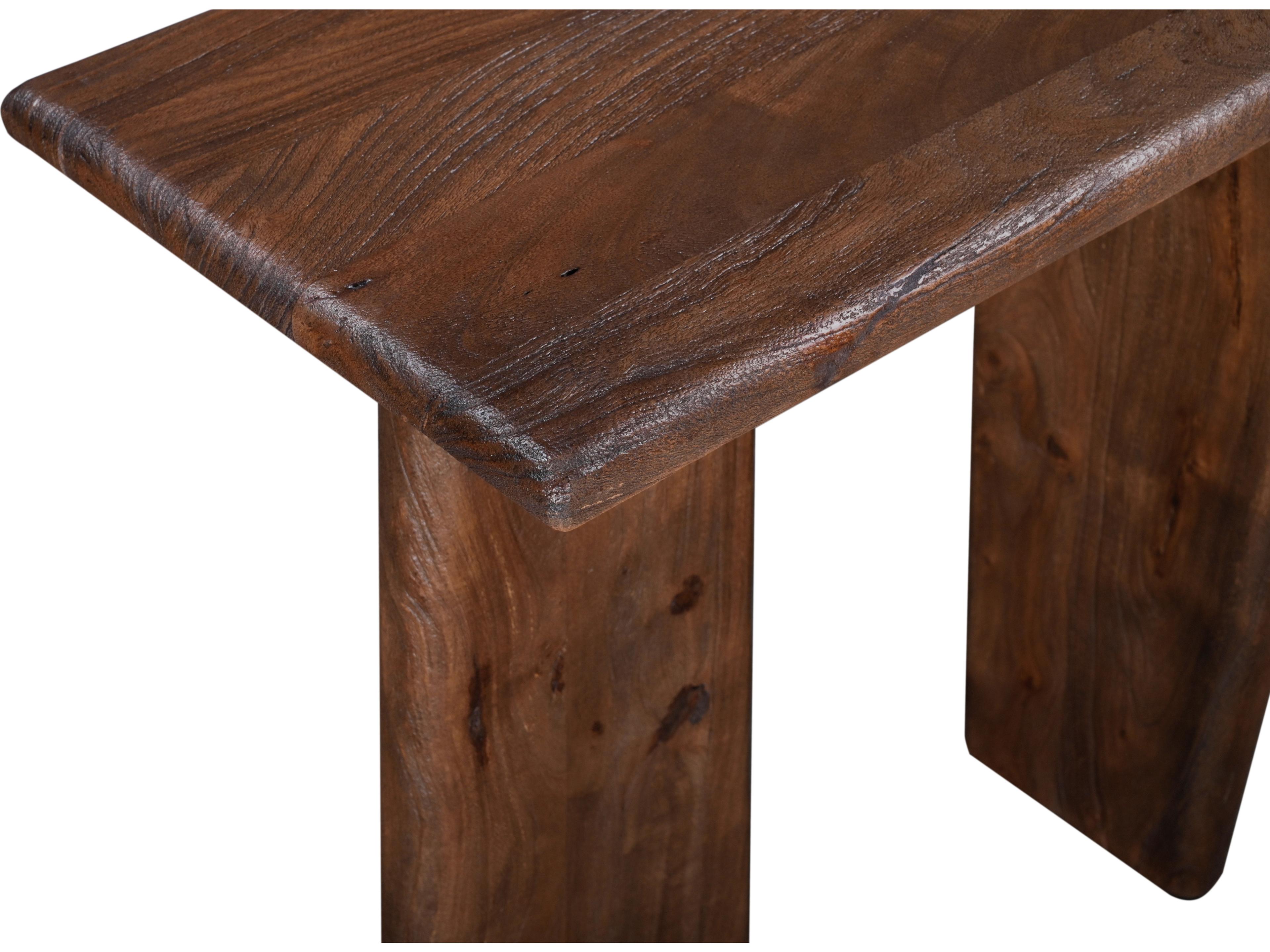 Bassett Mirror Lasso Rectangular Antique Natural Mango Wood With Sandblasting Consolee Table