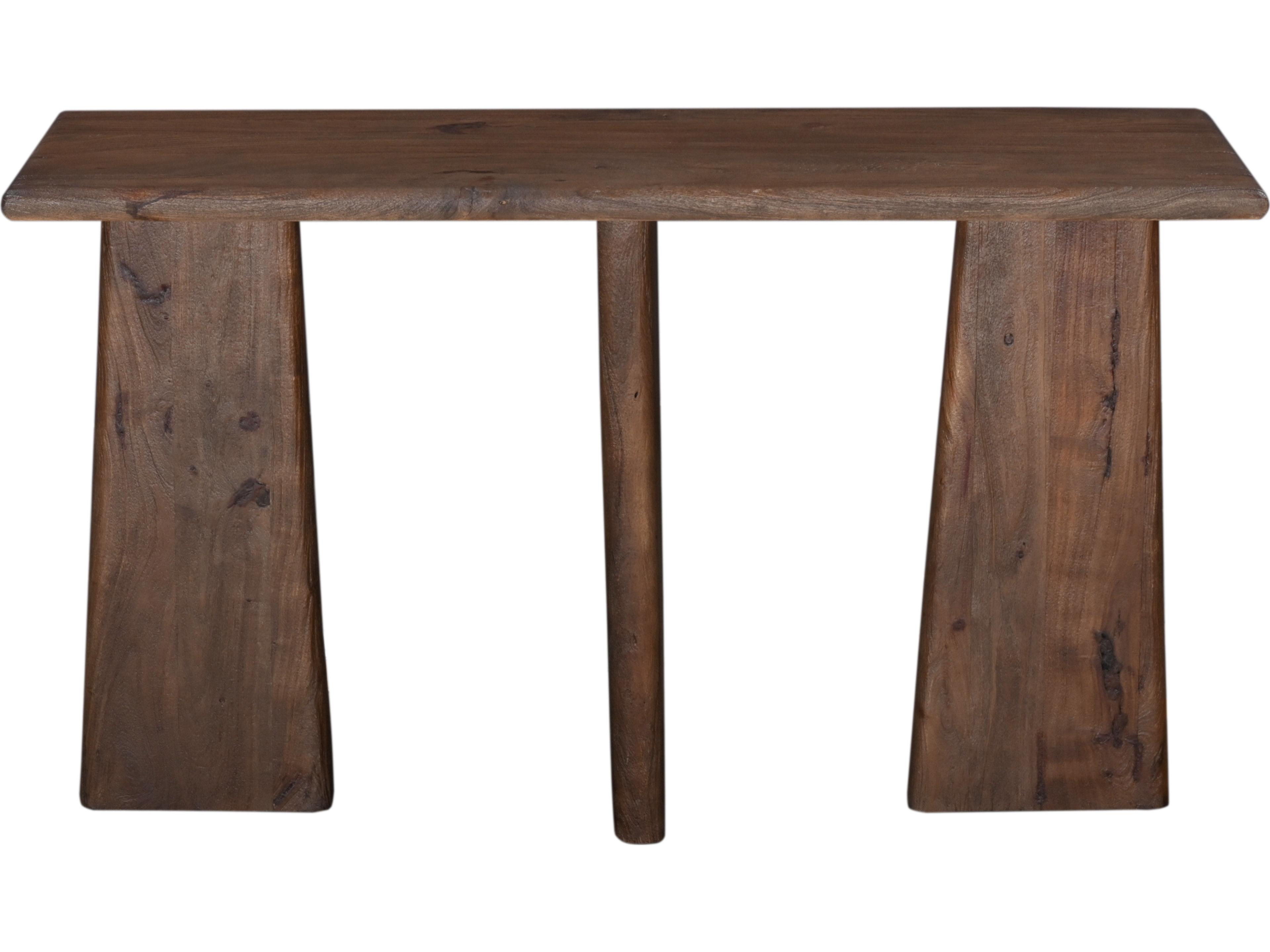 Bassett Mirror Lasso Rectangular Antique Natural Mango Wood With Sandblasting Consolee Table