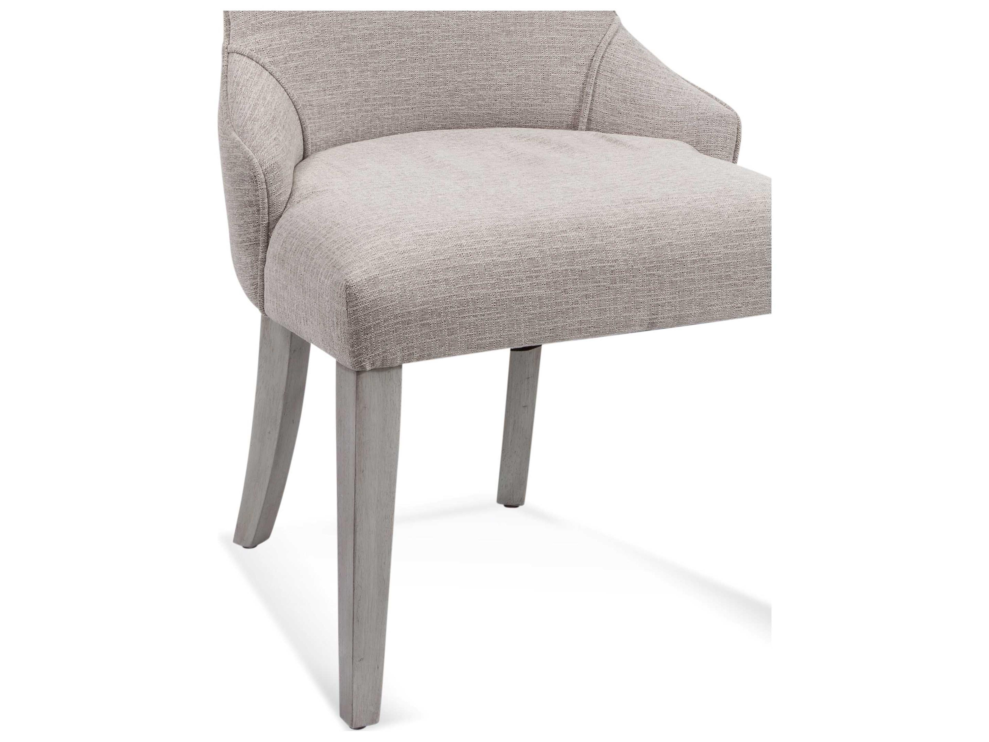 Bassett Mirror Delaney Fabric Gray Upholstered Side Dining Chair