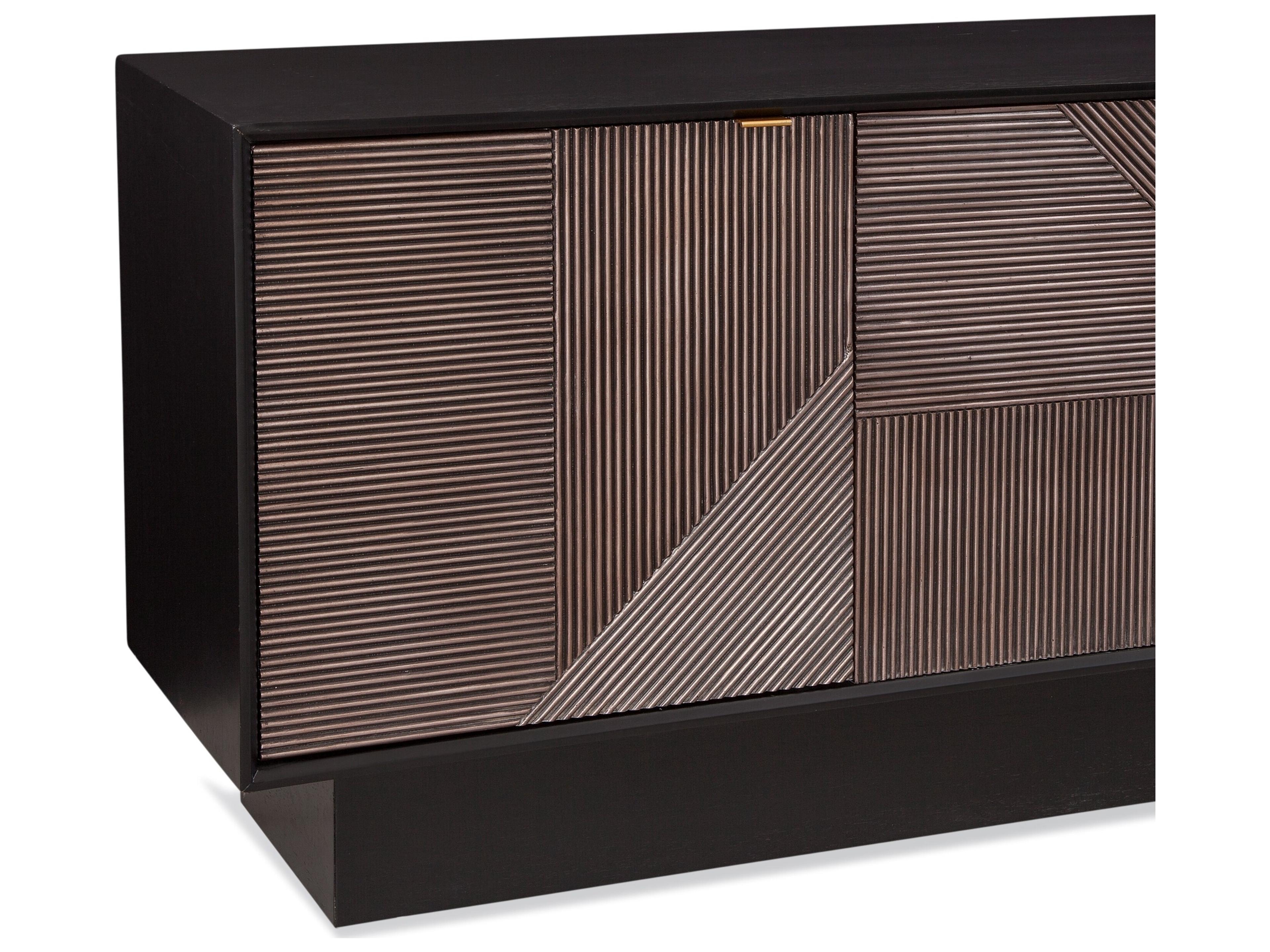 Beader 3-Door Server in Black Bronze with Gold Pulls