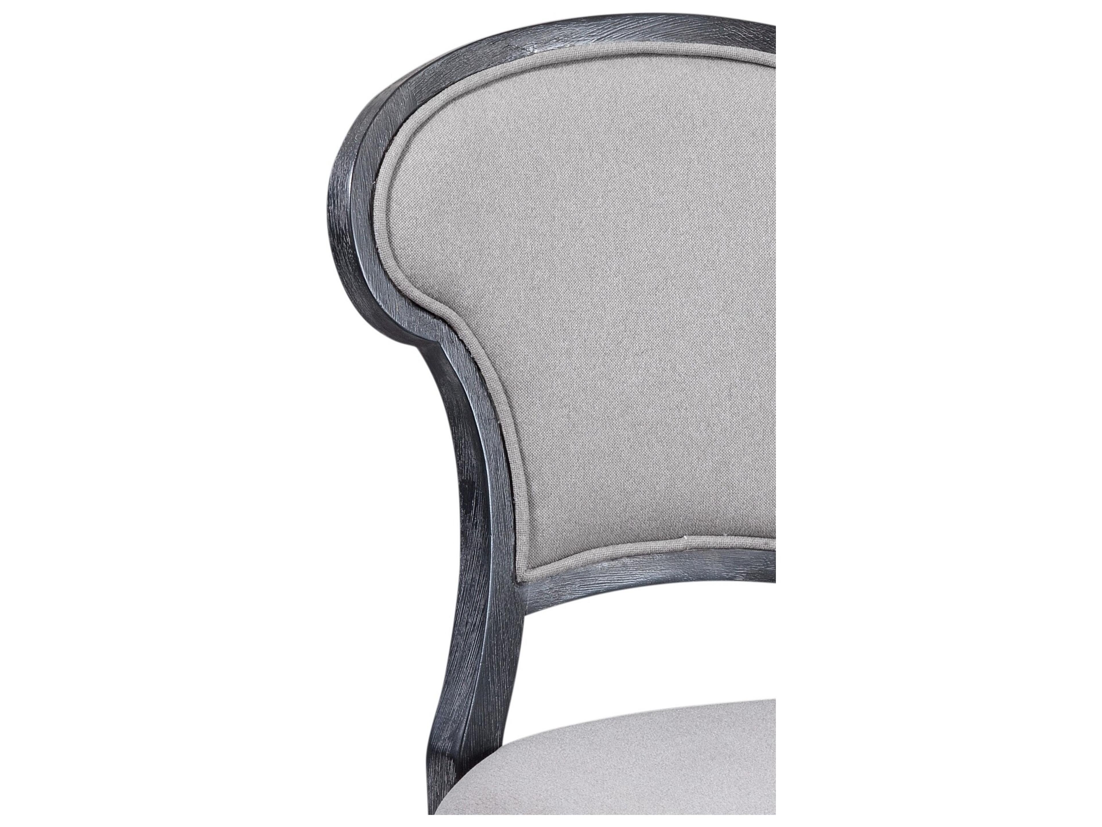 Bassett Mirror Mateo Hardwood Gray Upholstered Armless Dining Chair