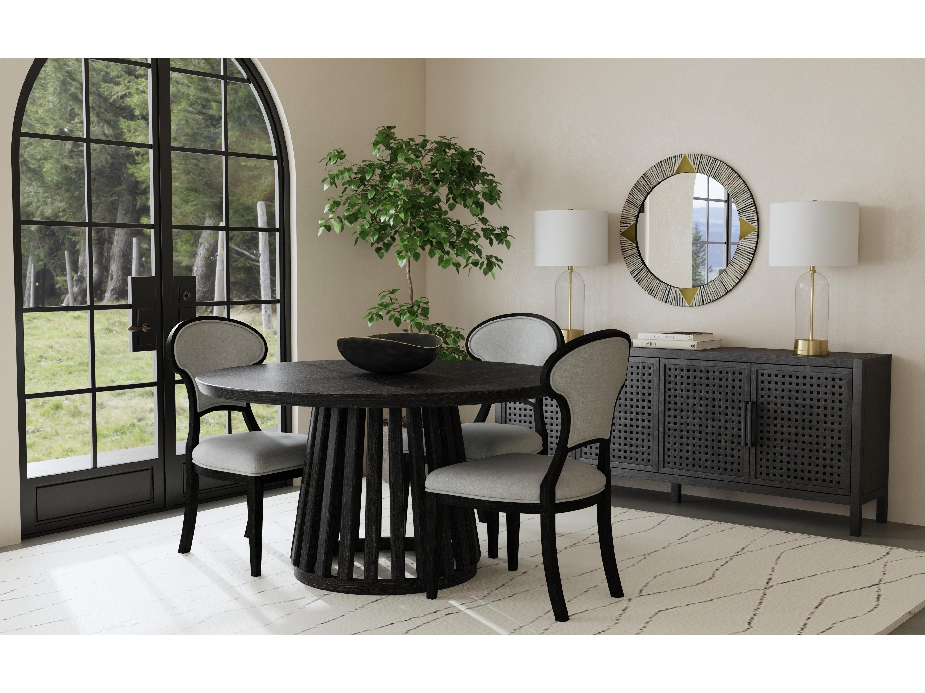 Bassett Mirror Mateo Hardwood Gray Upholstered Armless Dining Chair