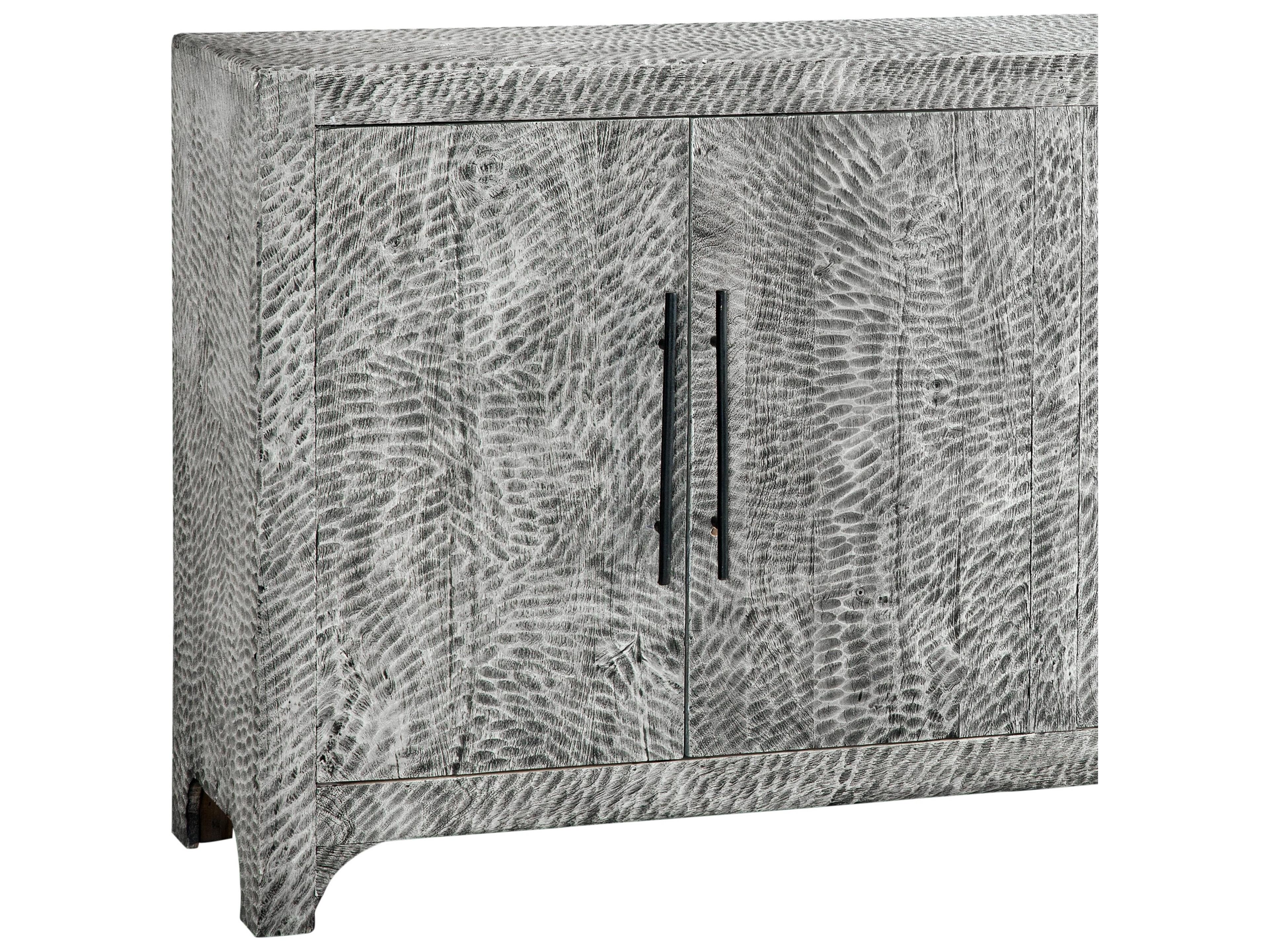 Bassett Mirror Clancy 68" Mango Wood Sandblasted Rustic Grey Sideboard