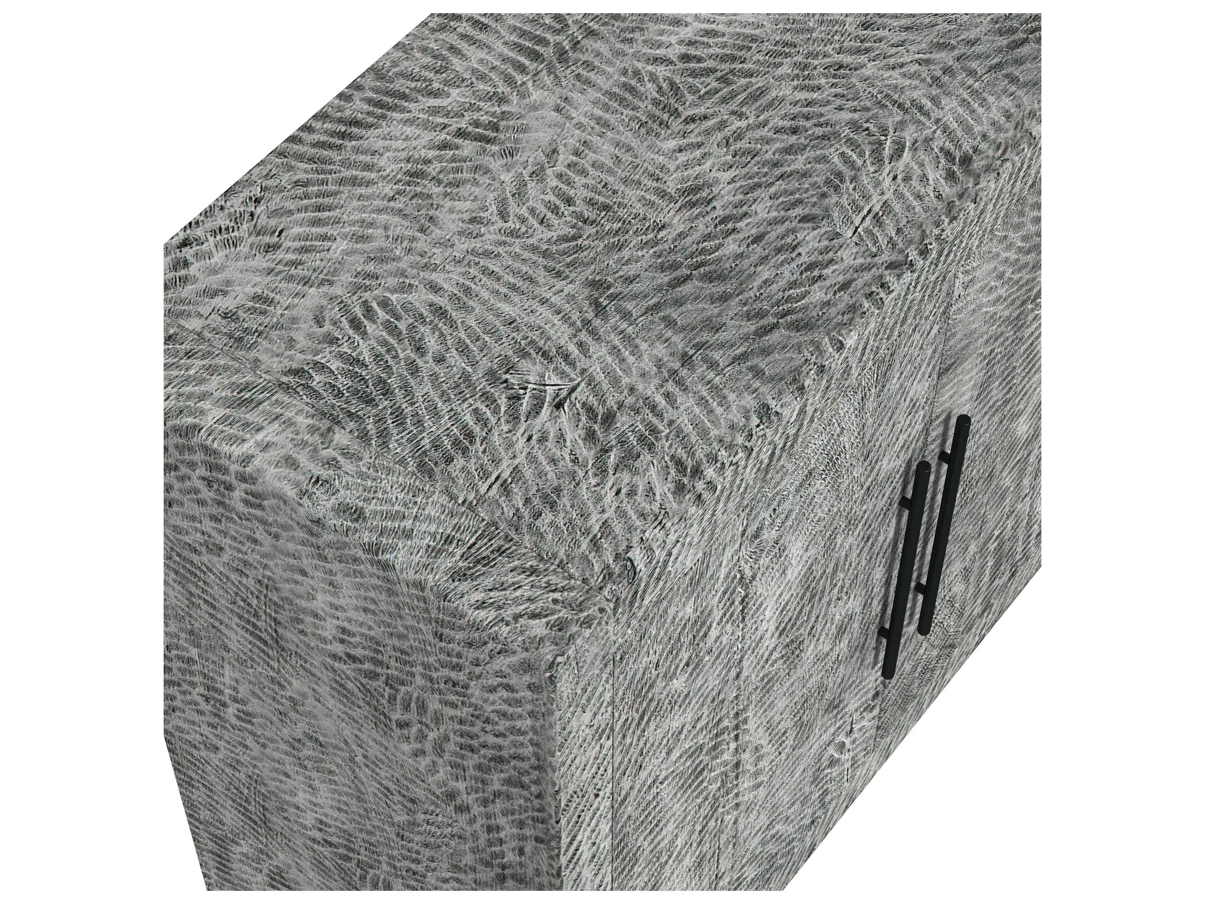 Bassett Mirror Clancy 68" Mango Wood Sandblasted Rustic Grey Sideboard