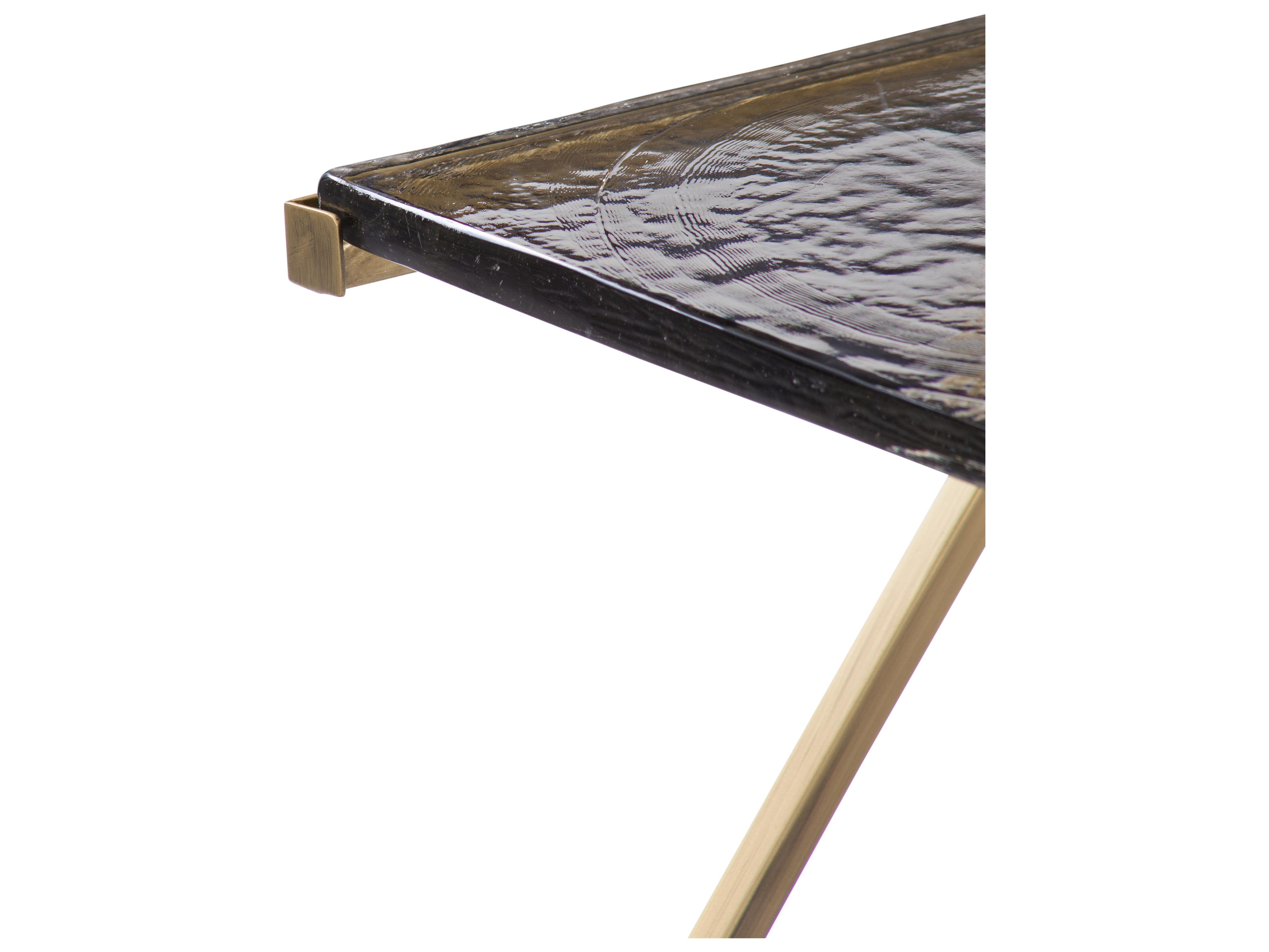 Bassett Mirror Corina Square Glass Gold End Table