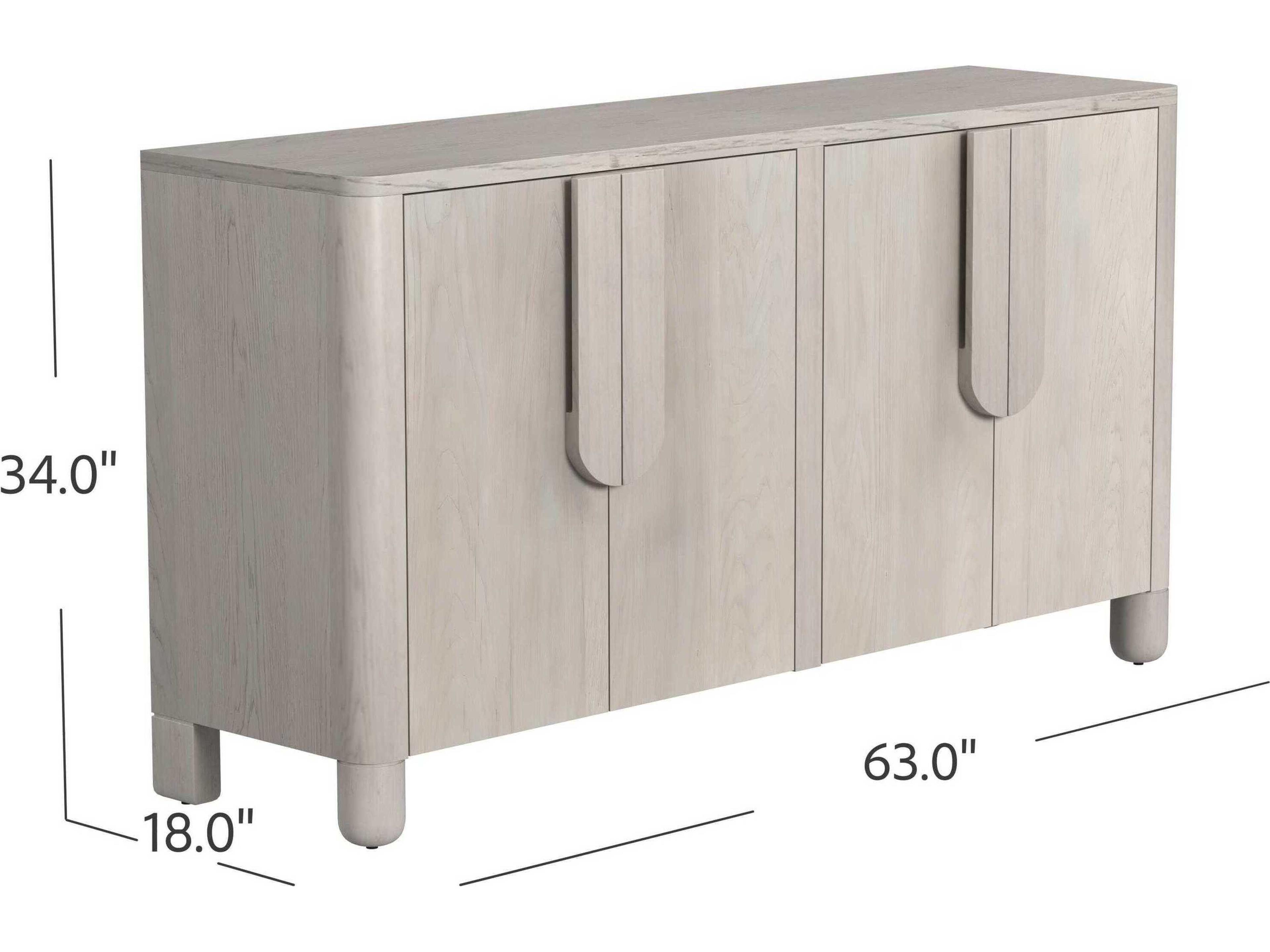 Bassett Mirror Karina 63" Oak Wood Washed Blonde Sideboard