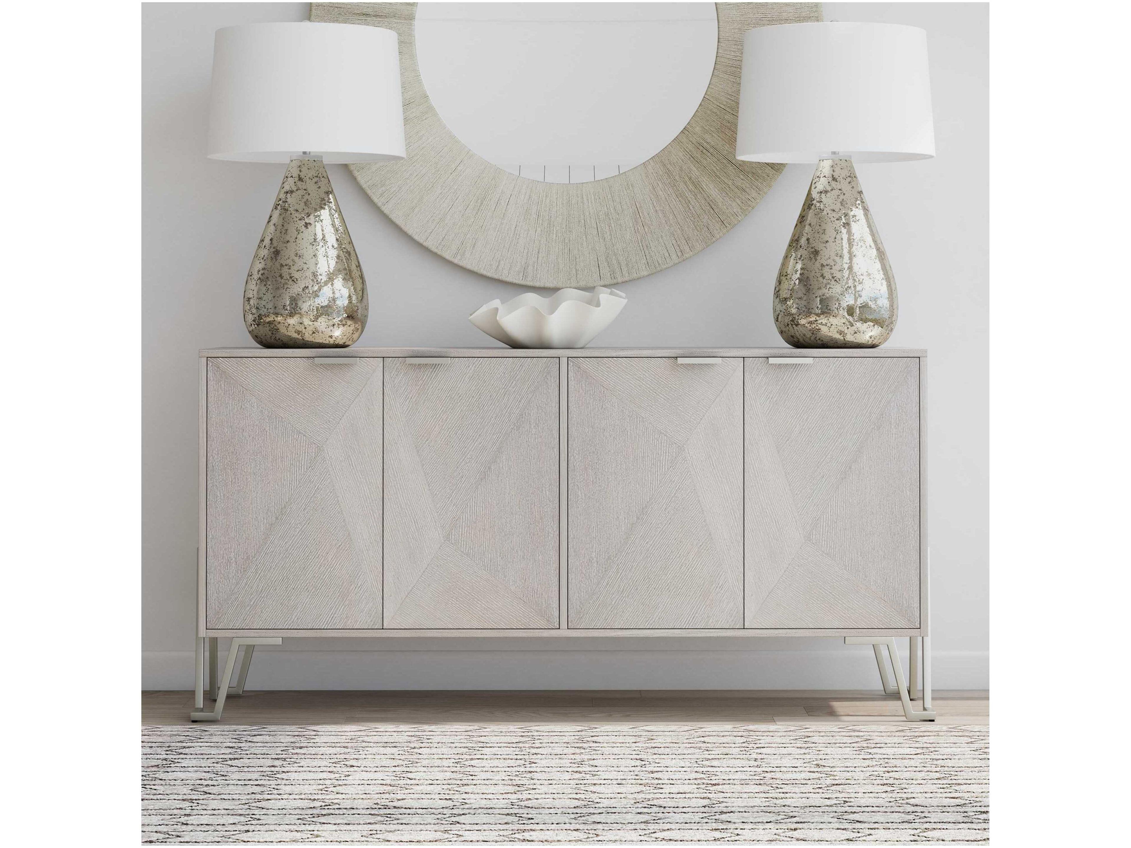 Bassett Mirror Cooper 64" Rubberwood Gray Sideboard