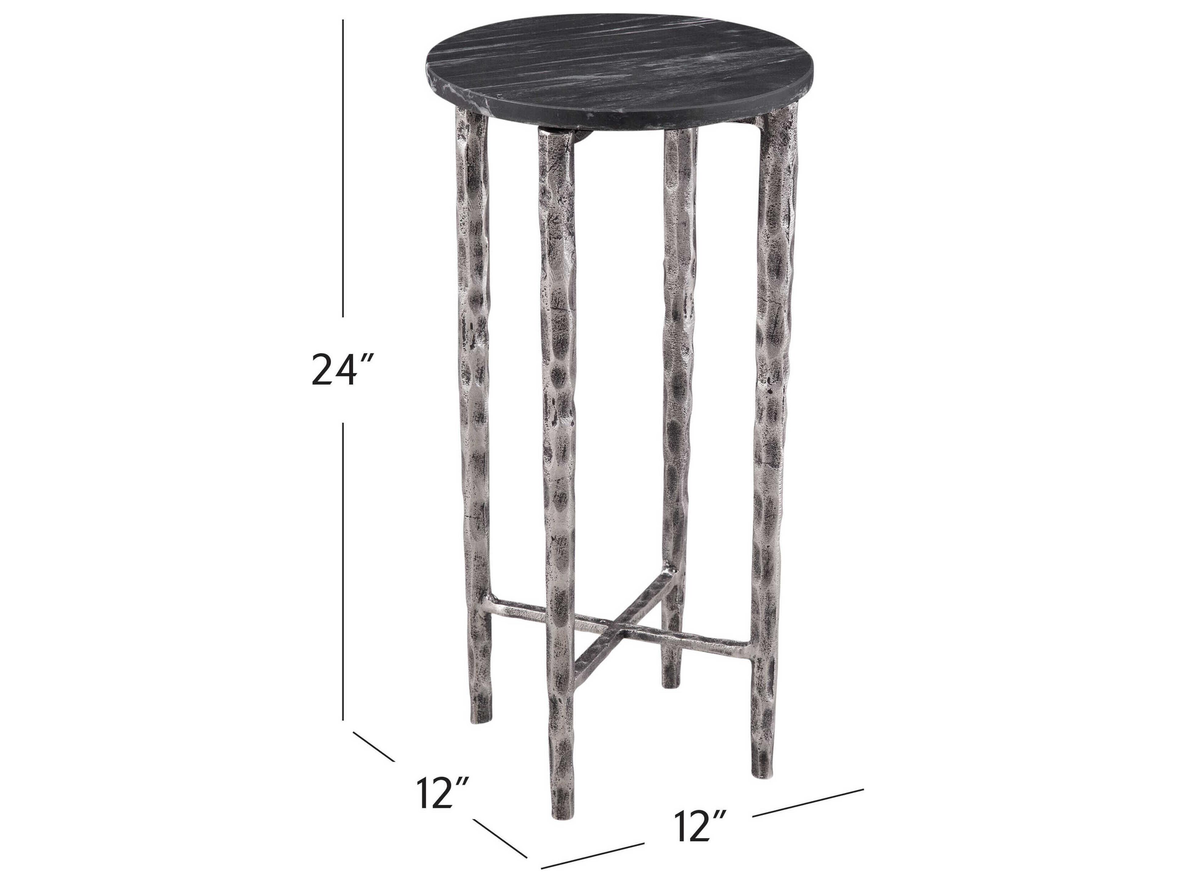 Bassett Mirror Silver Mendez Accent Table