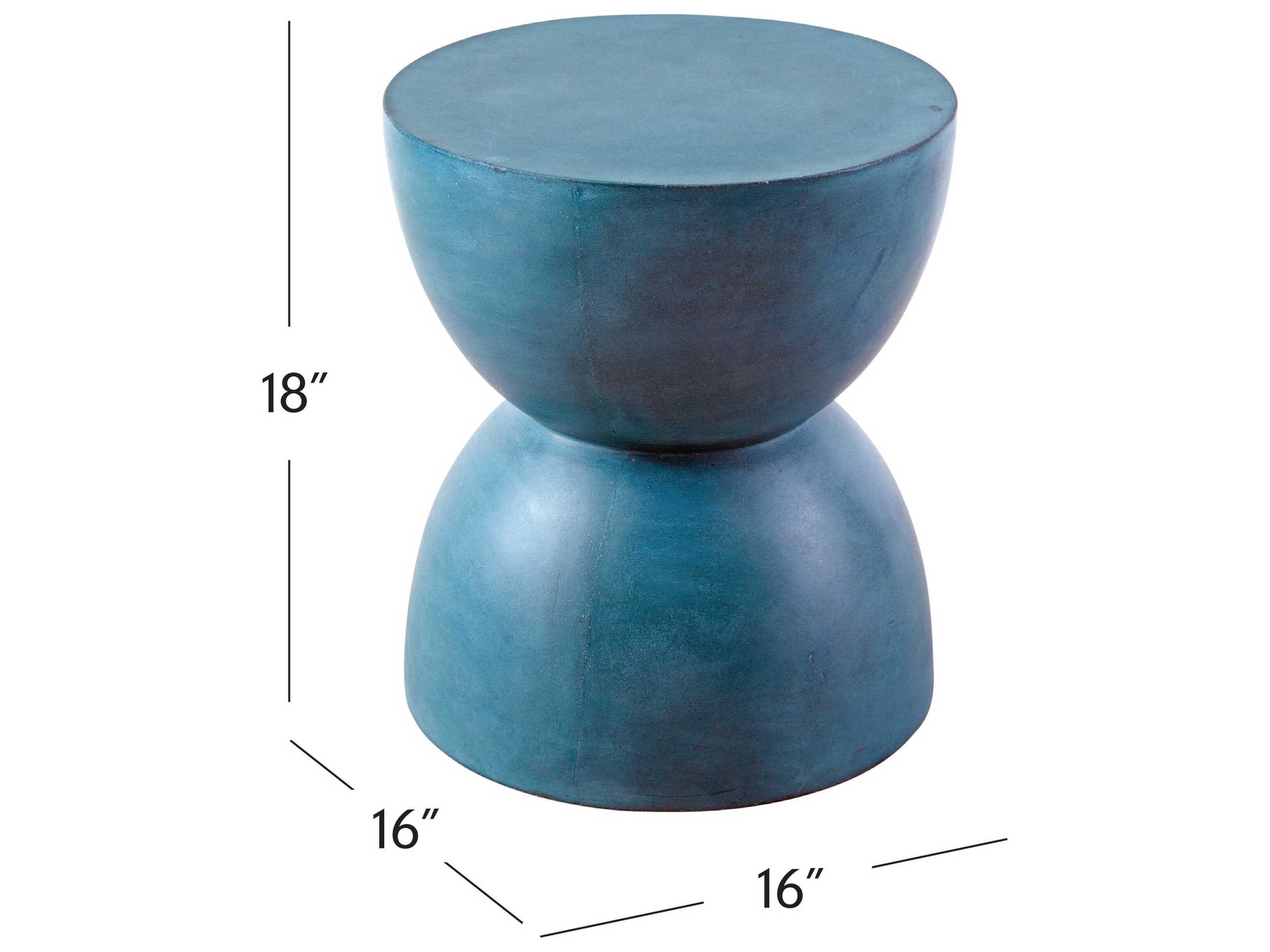 Bassett Mirror Prince Round Wood Blue End Table