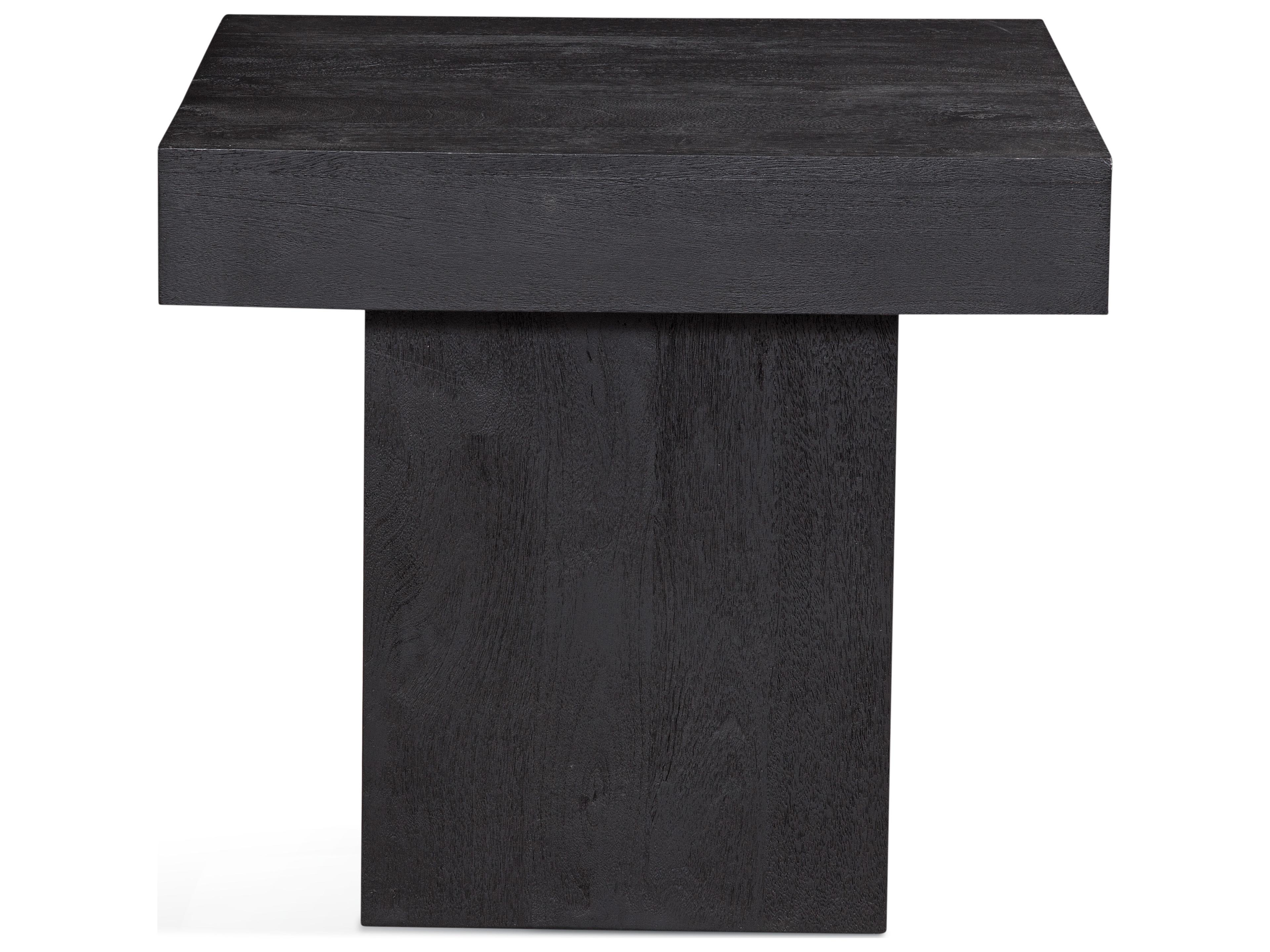 Padula Square Wood Dusty Black End Table