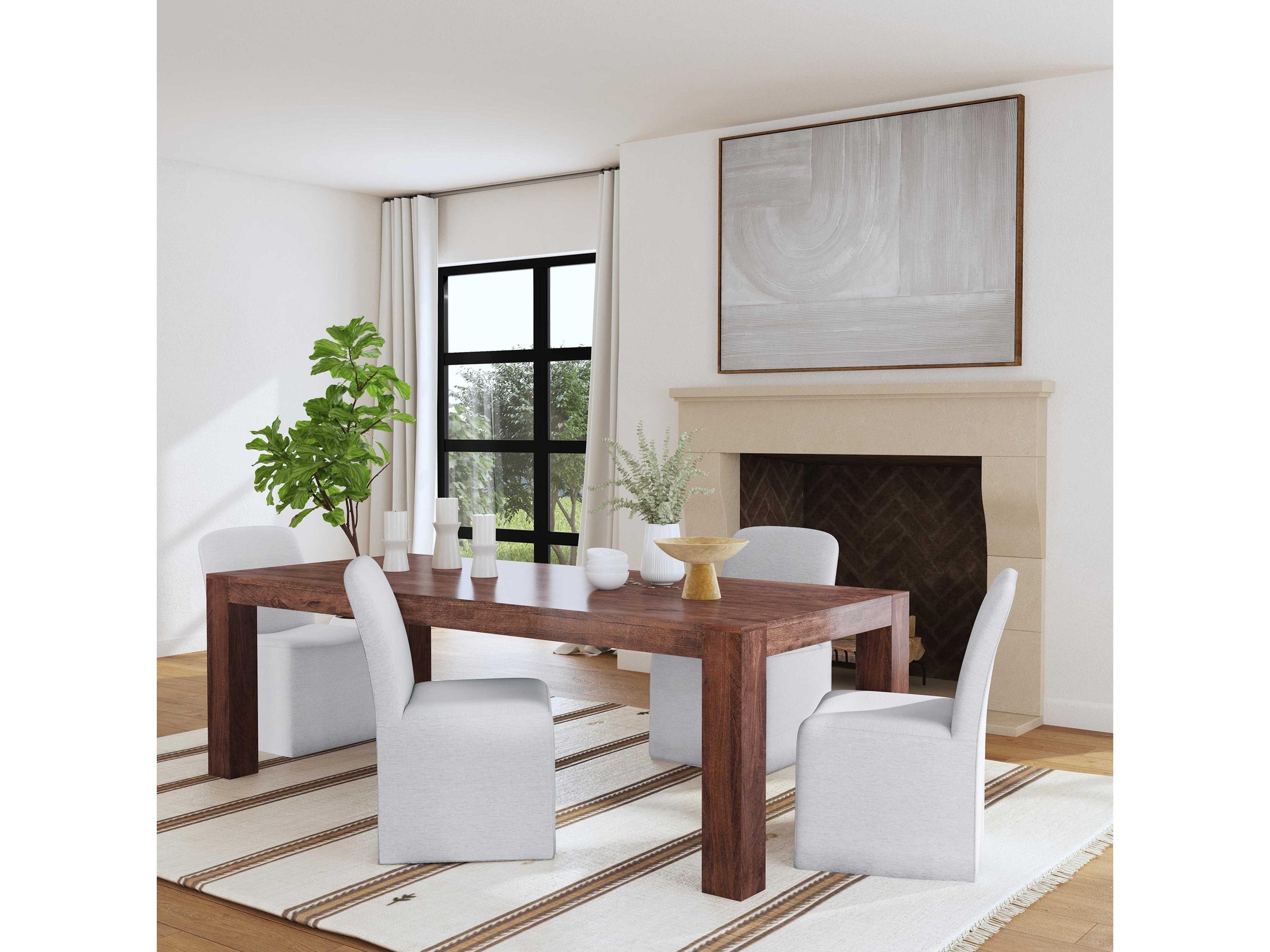 Bassett Mirror Meyer Gray Upholstered Side Dining Chair Set of 2