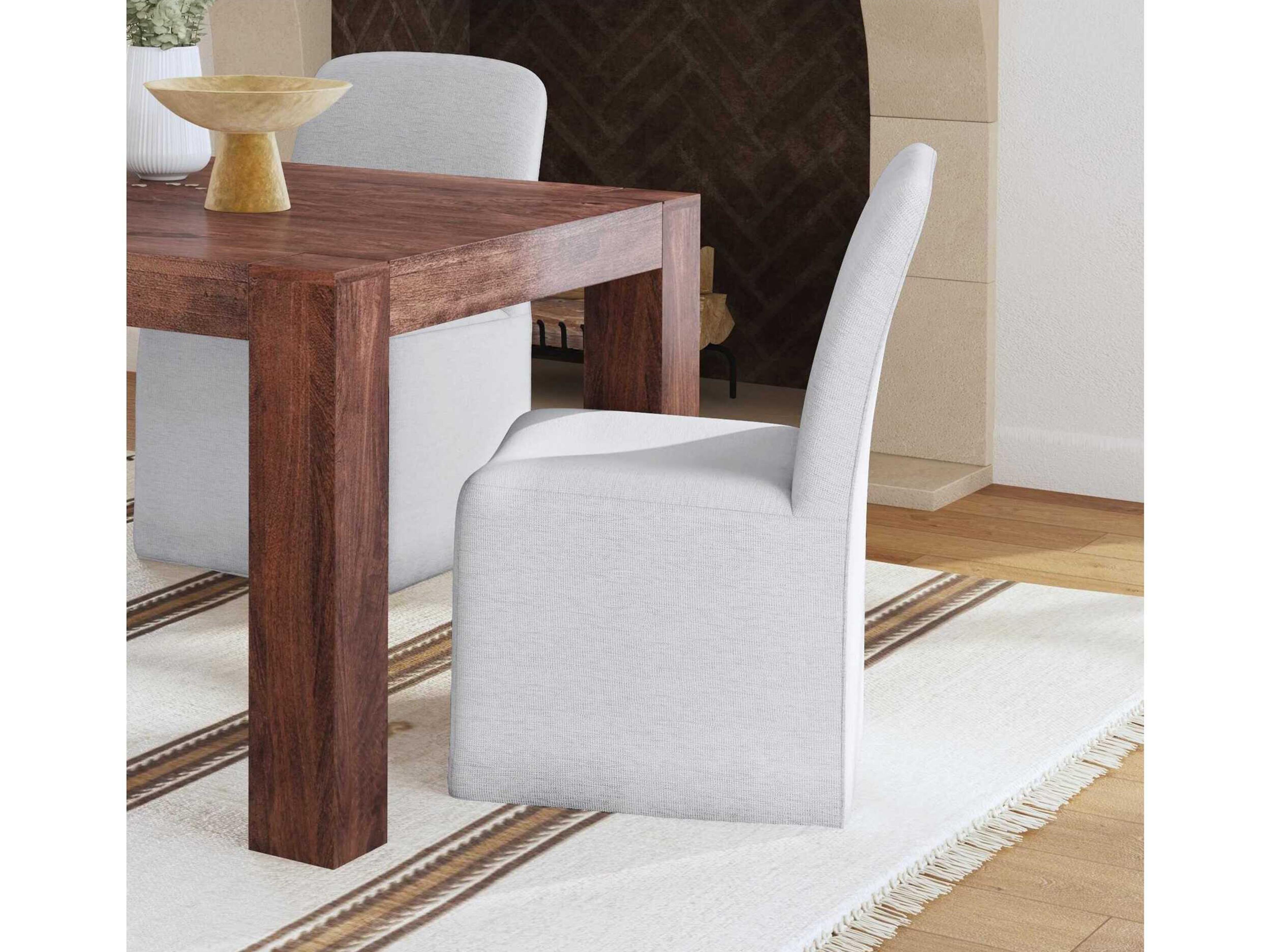 Bassett Mirror Meyer Gray Upholstered Side Dining Chair Set of 2