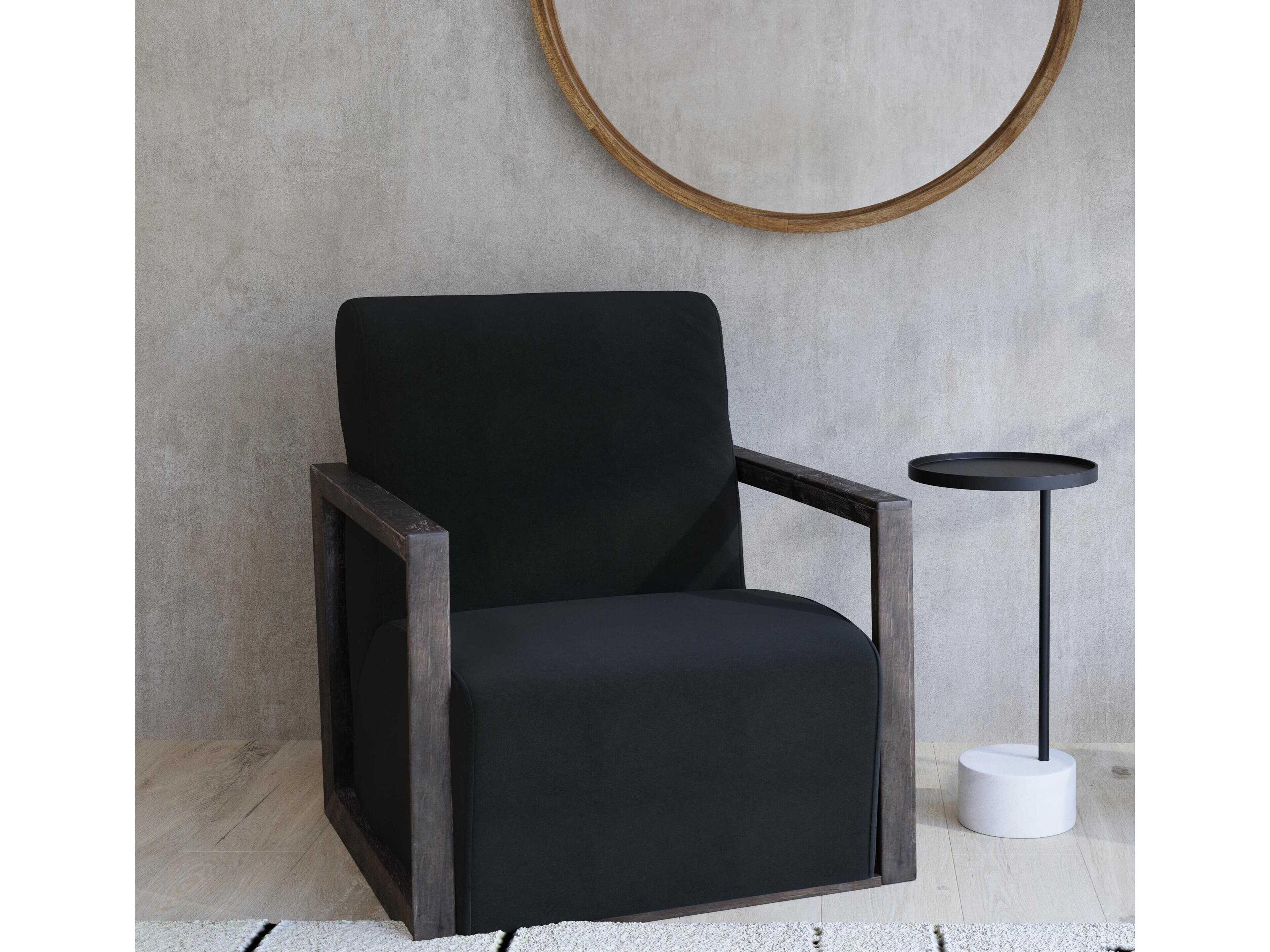 Bassett Mirror Asher Black Fabric Accent Chair