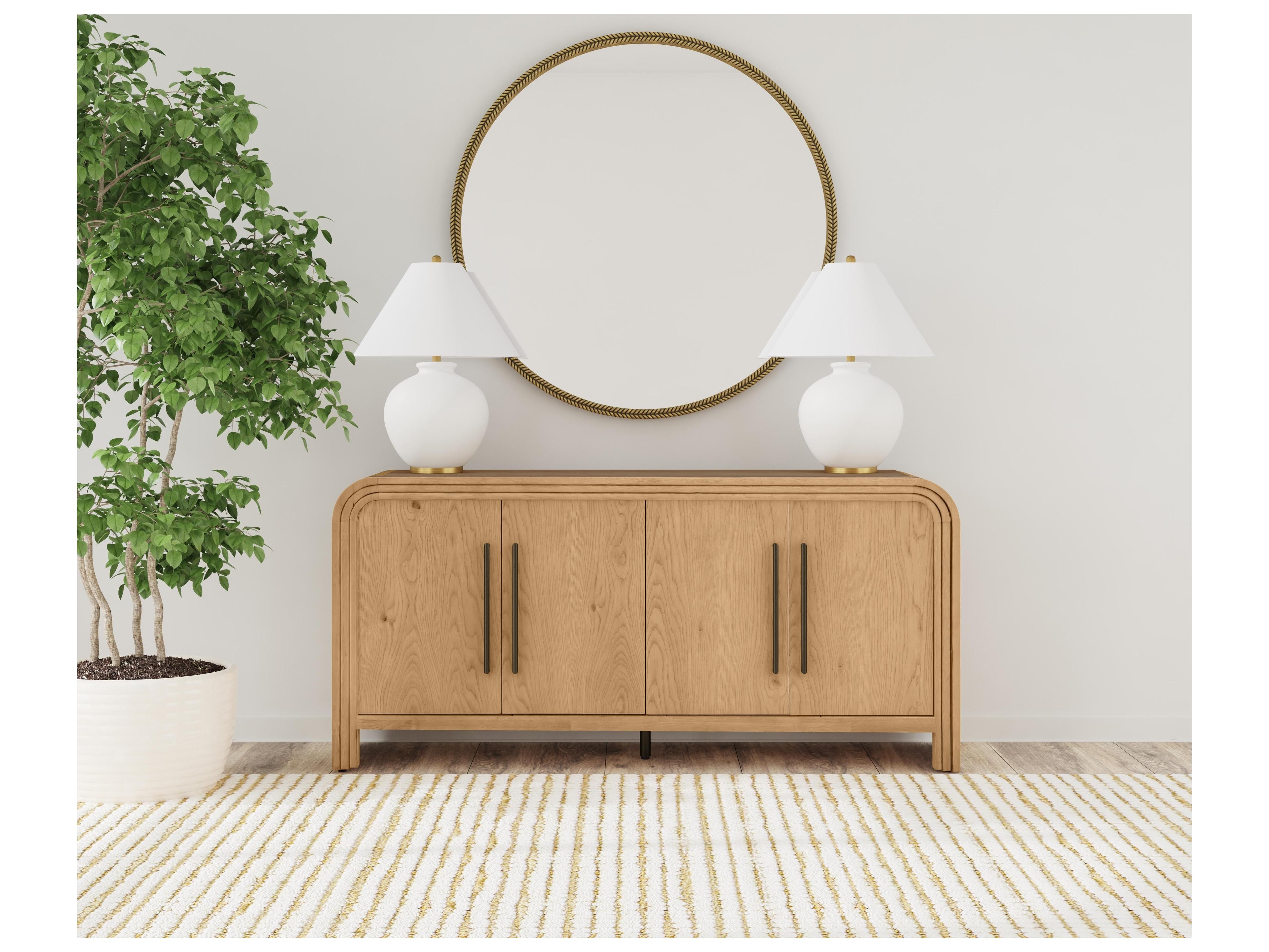 Bassett Mirror Chandler 72" Oak Wood Brown Sideboard