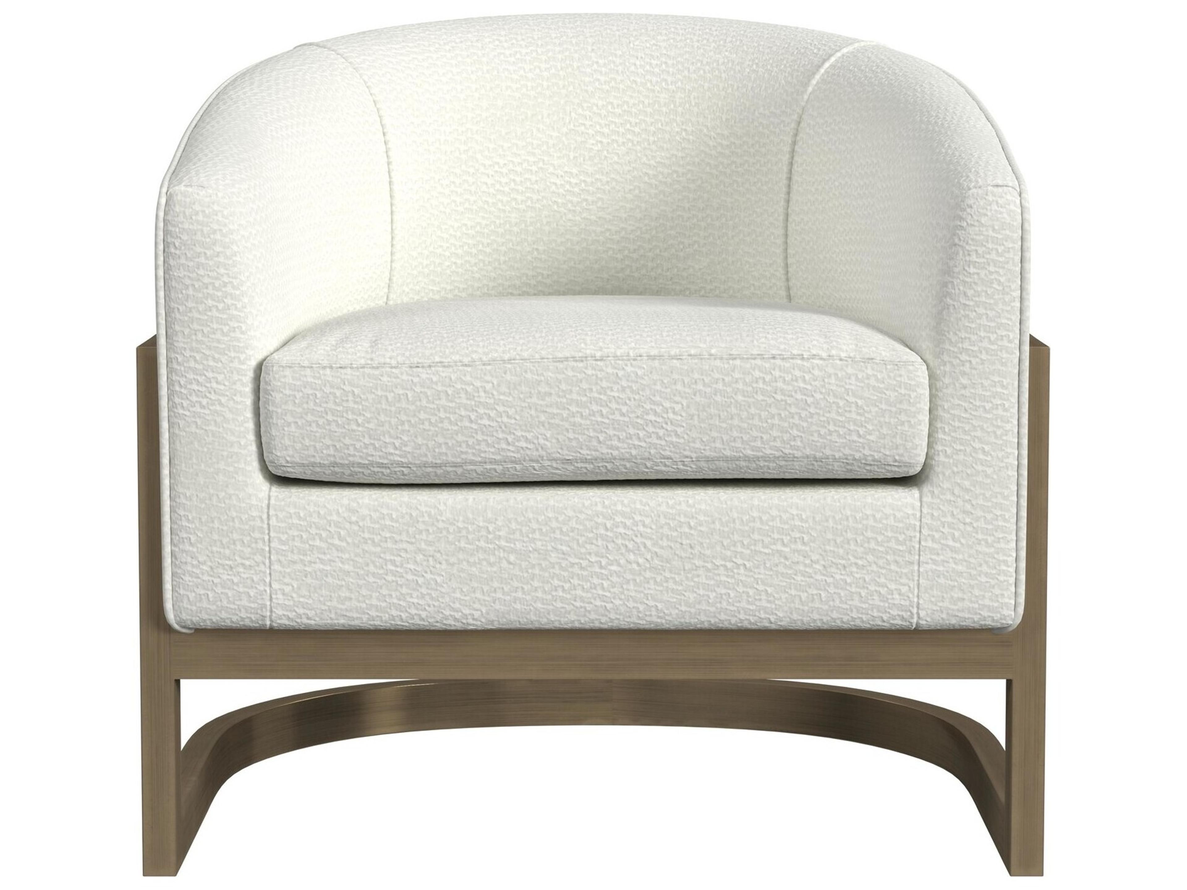Neve White Fabric Accent Chair