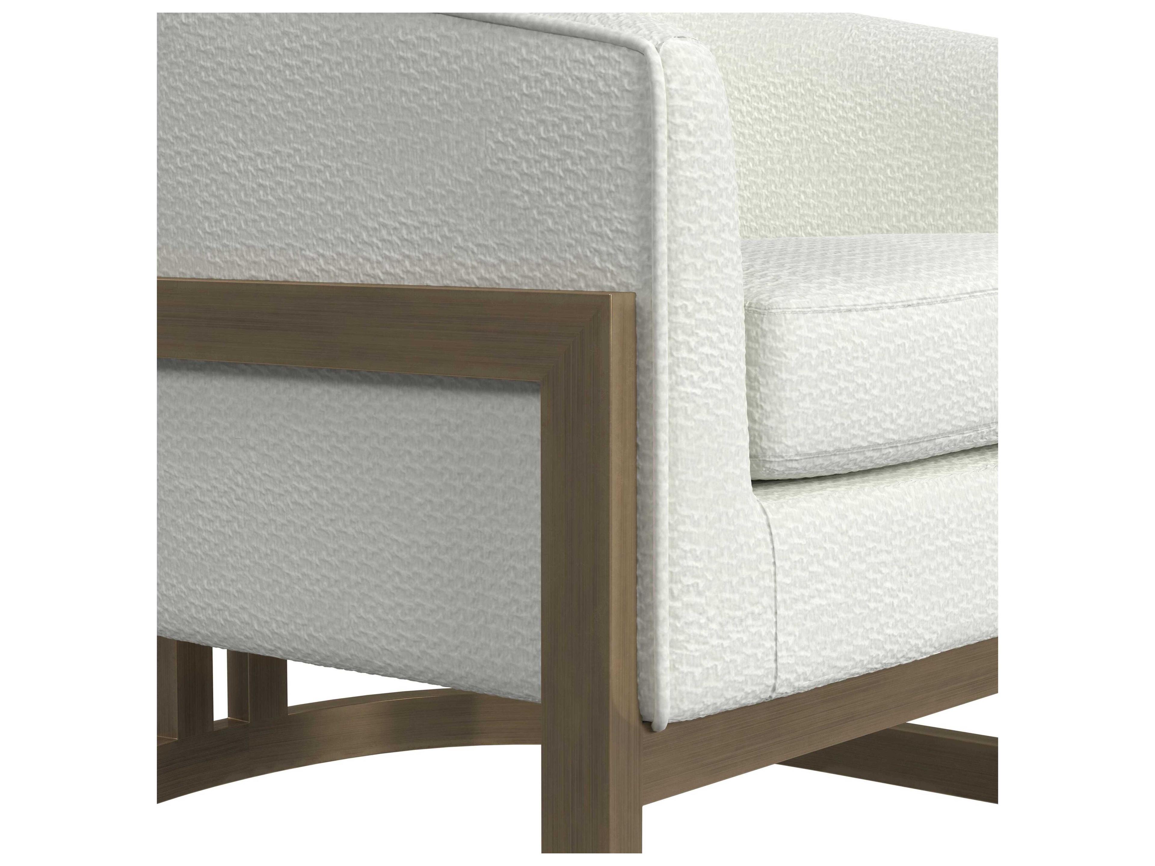Bassett Mirror Neve White Fabric Accent Chair