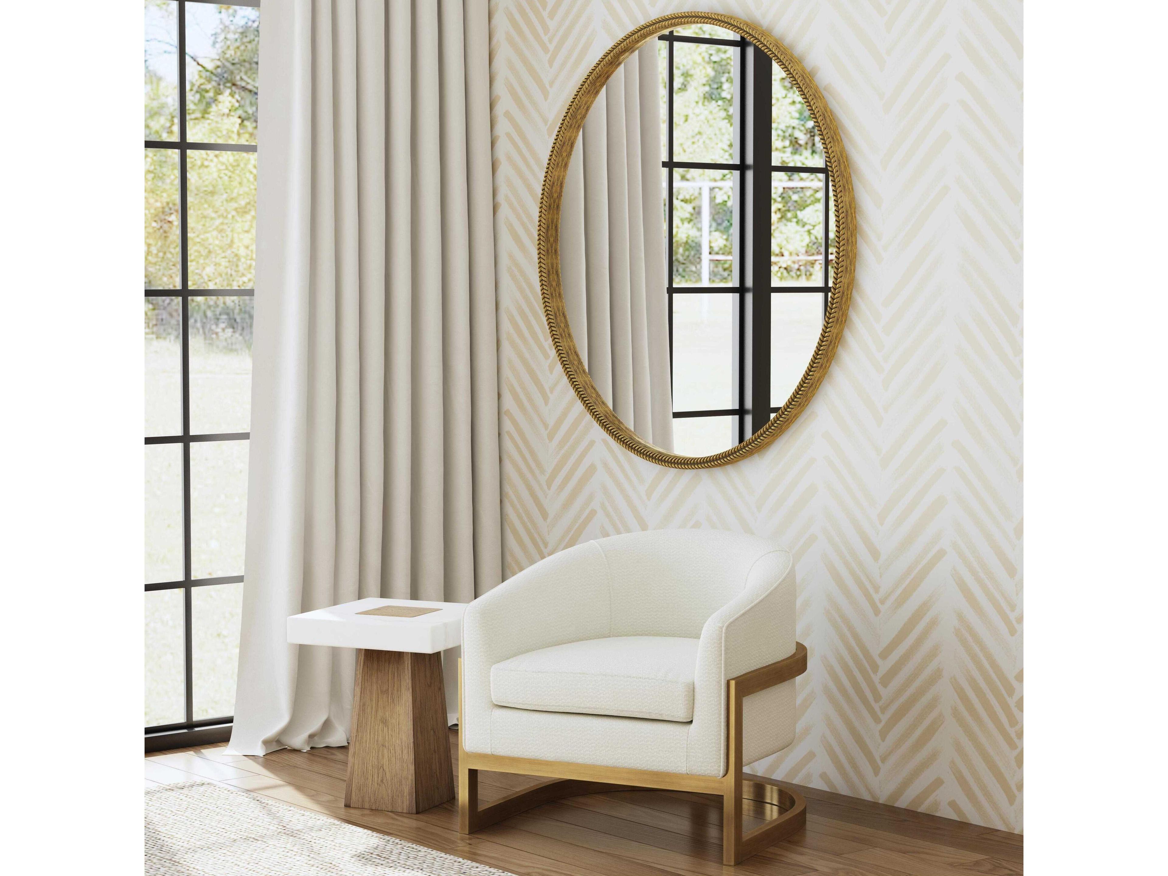 Bassett Mirror Neve White Fabric Accent Chair