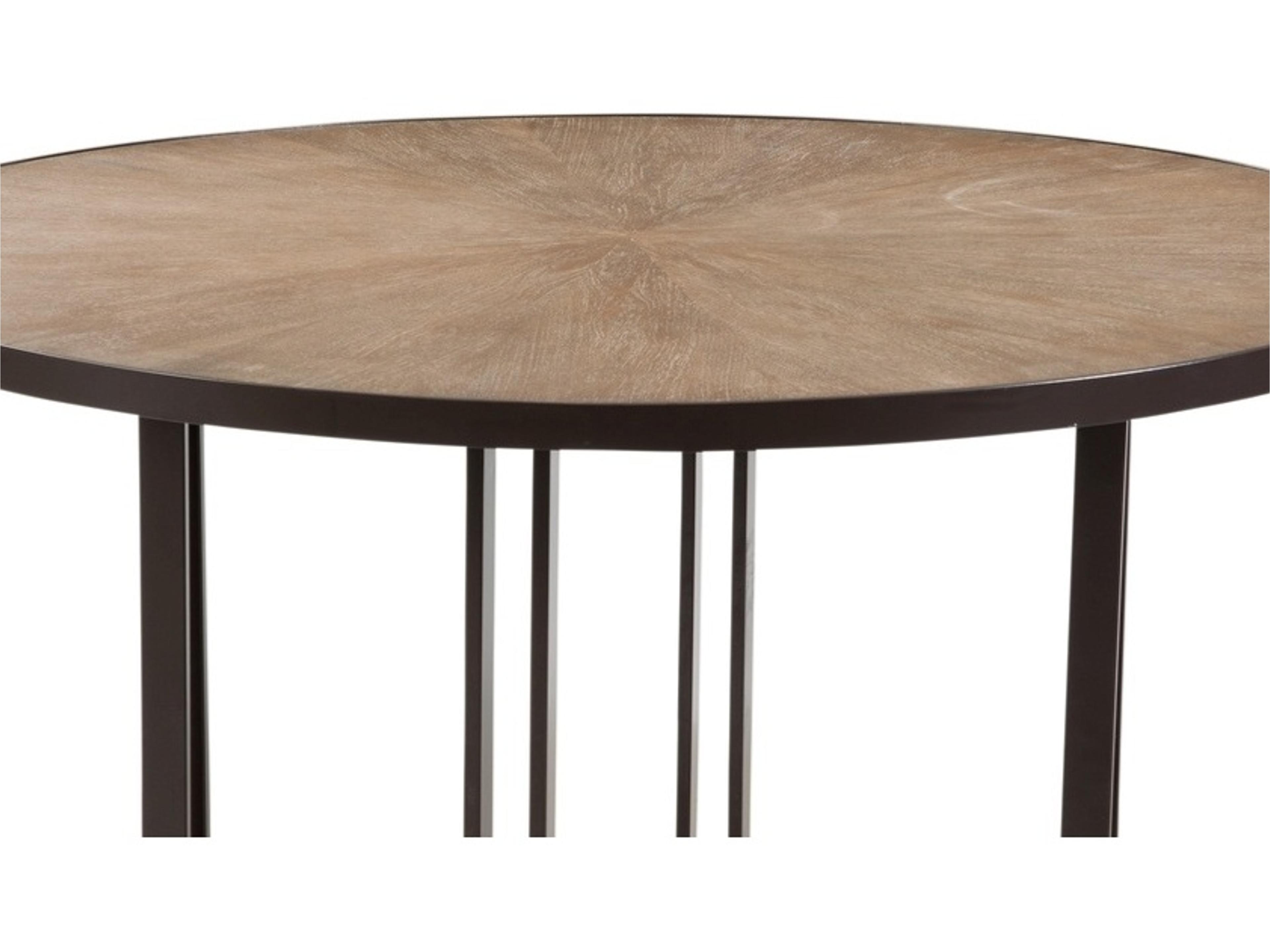 Trucco Round Wood Bronze Dining Table