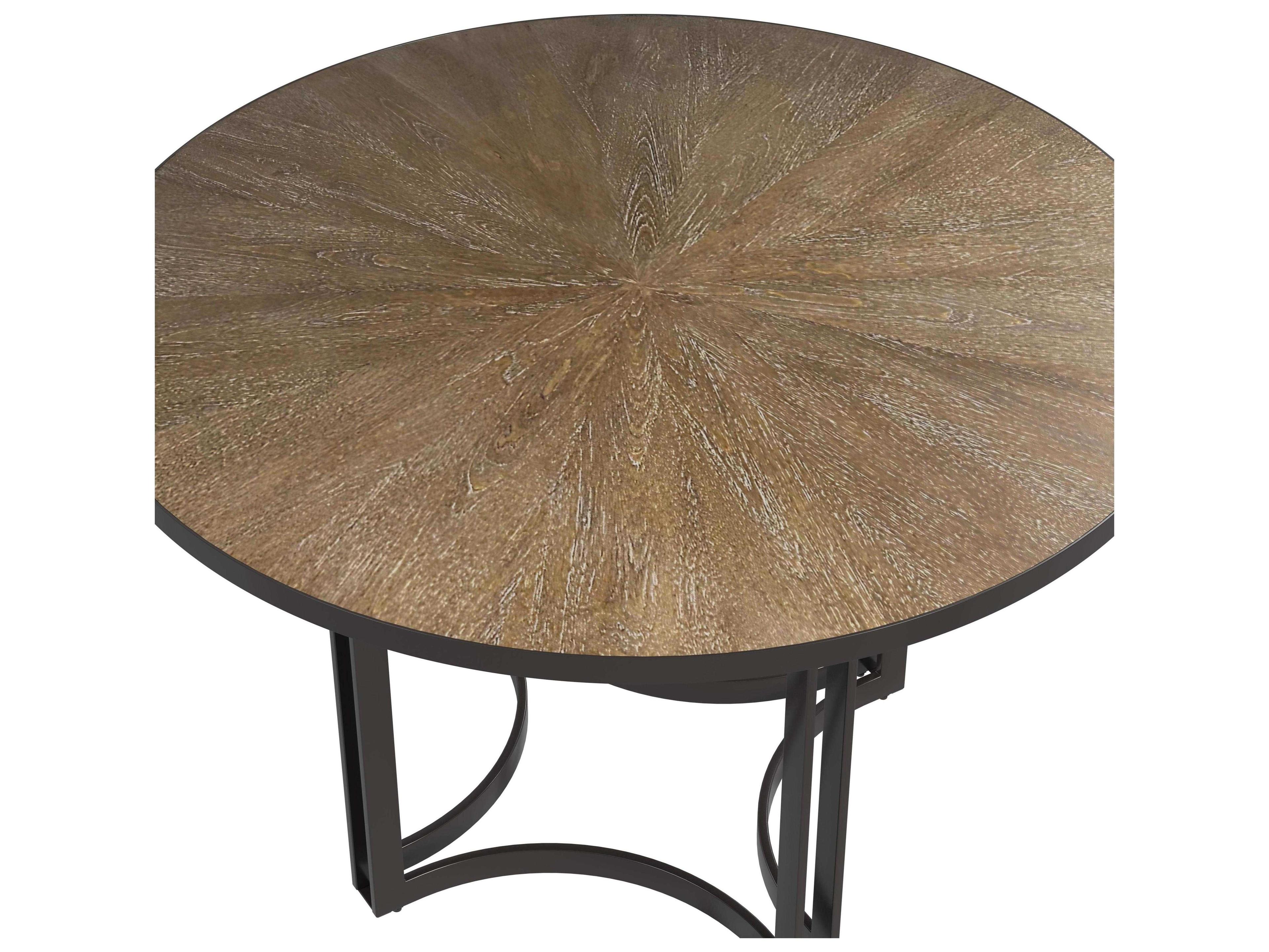 Bassett Mirror Trucco Round Wood Bronze Dining Table