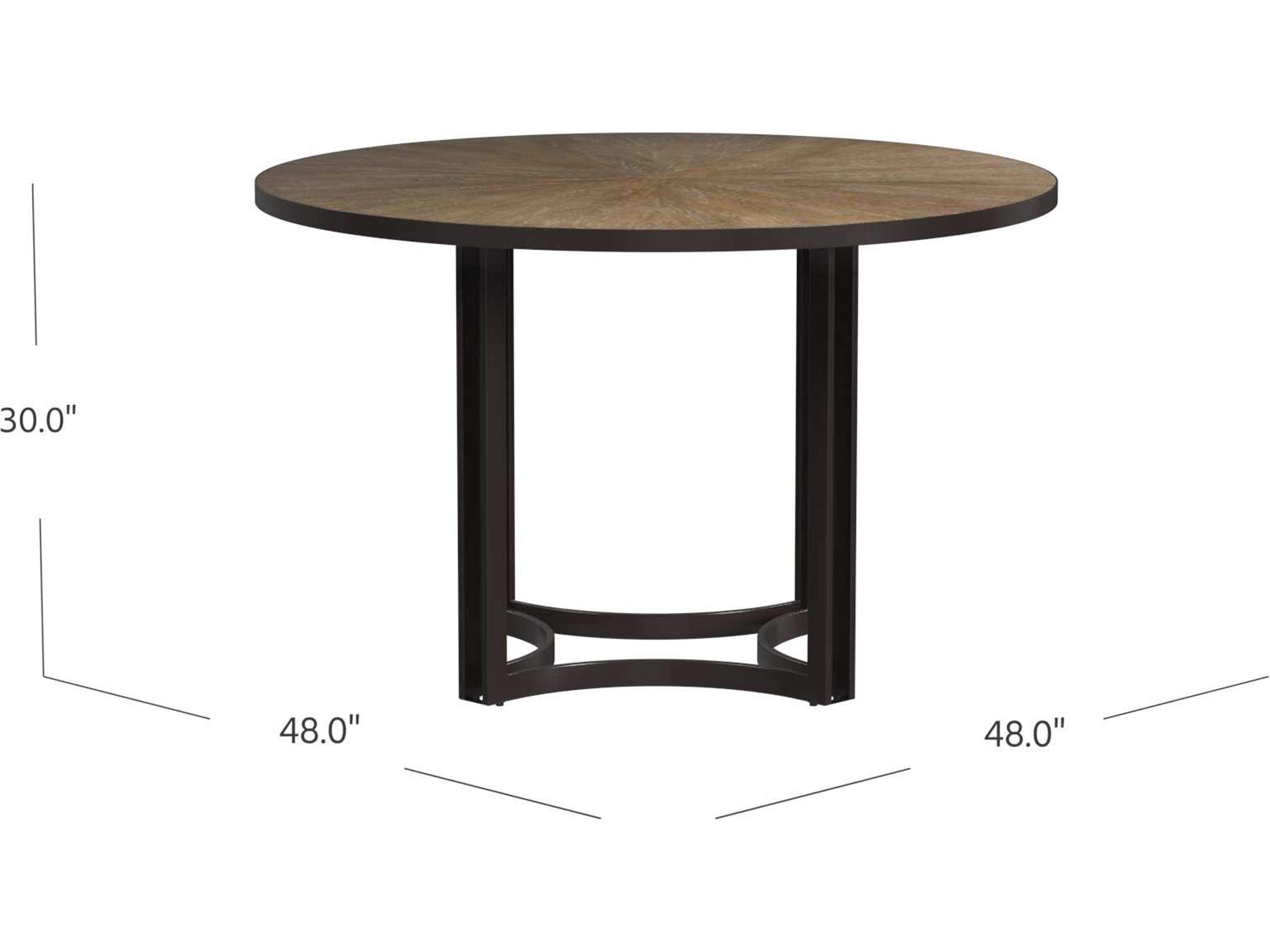 Bassett Mirror Trucco Round Wood Bronze Dining Table