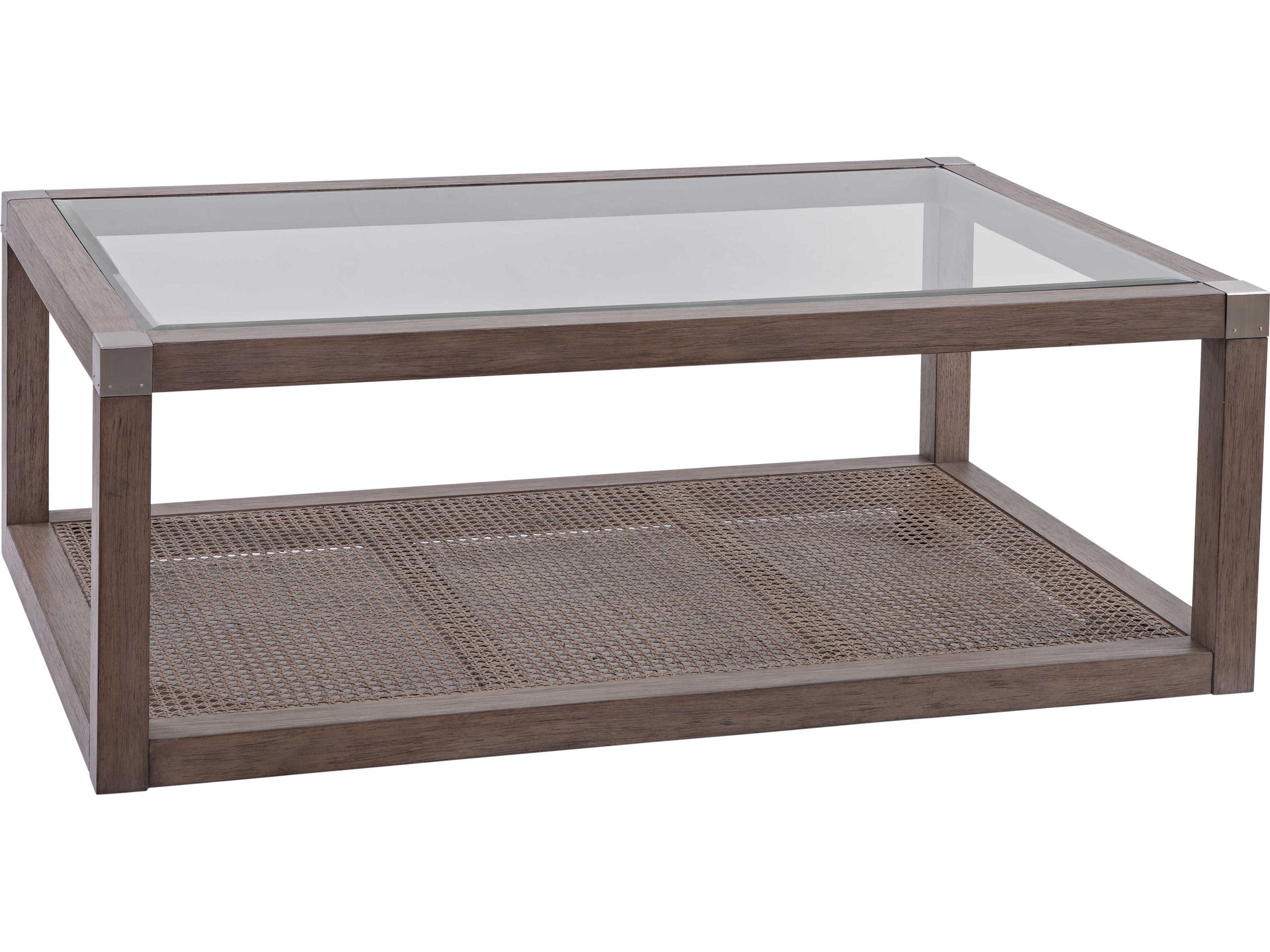 Calum Rectangular Glass Brown Coffee Table