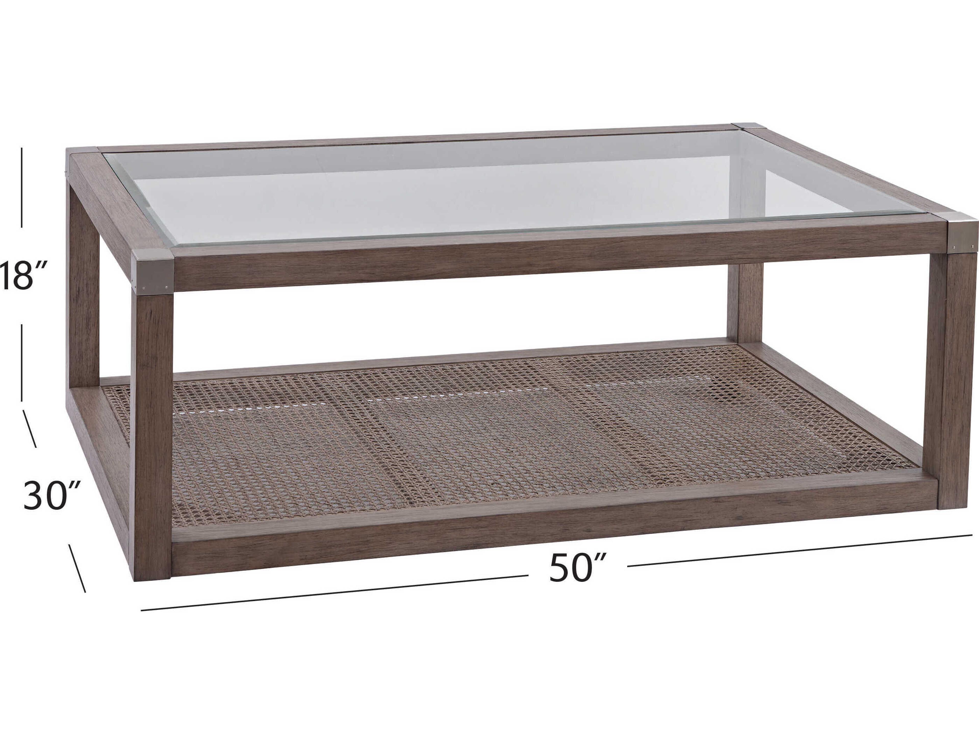 Bassett Mirror Calum Rectangular Glass Brown Coffee Table