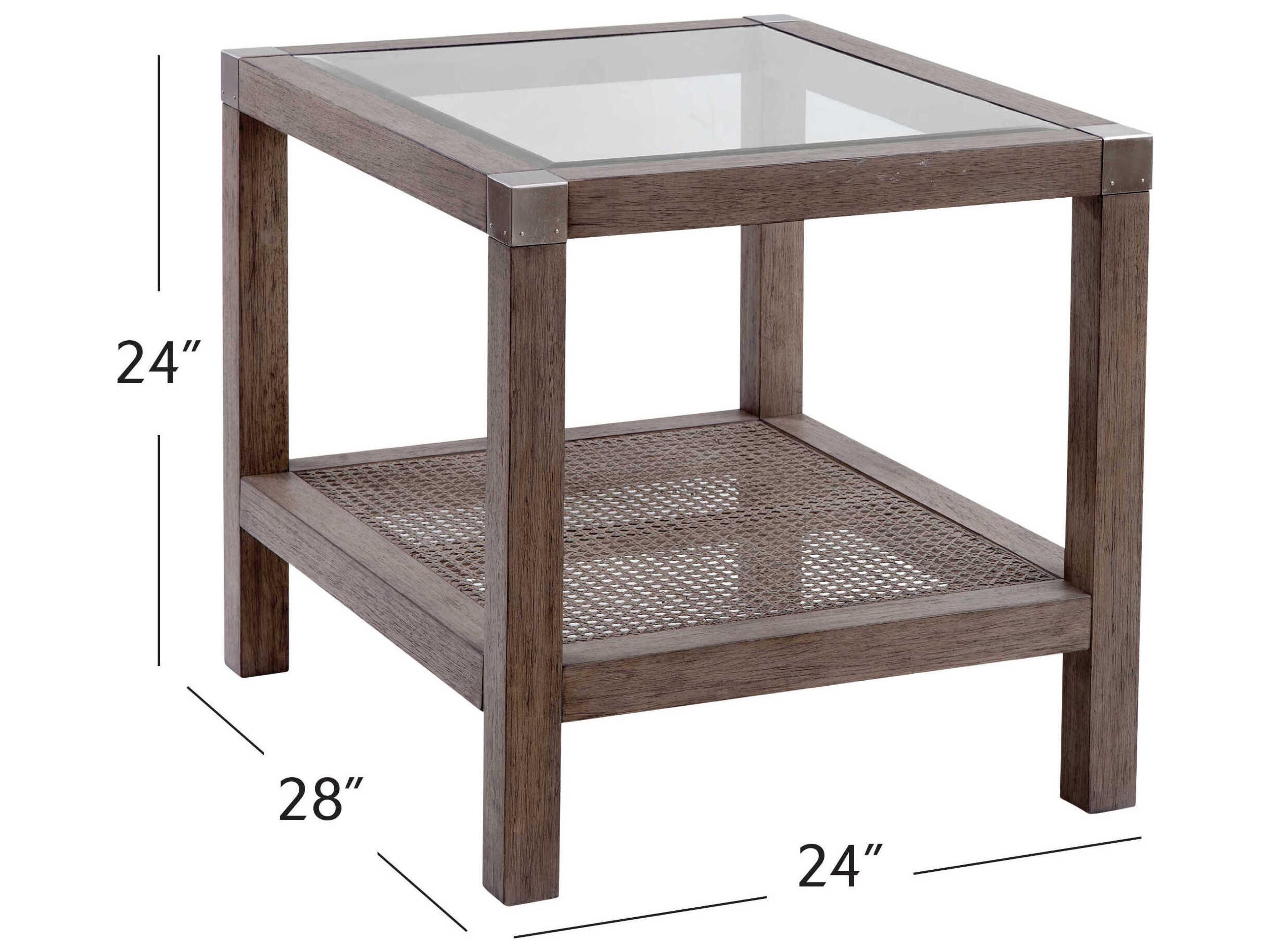 Bassett Mirror Calum Rectangular Glass Brown End Table