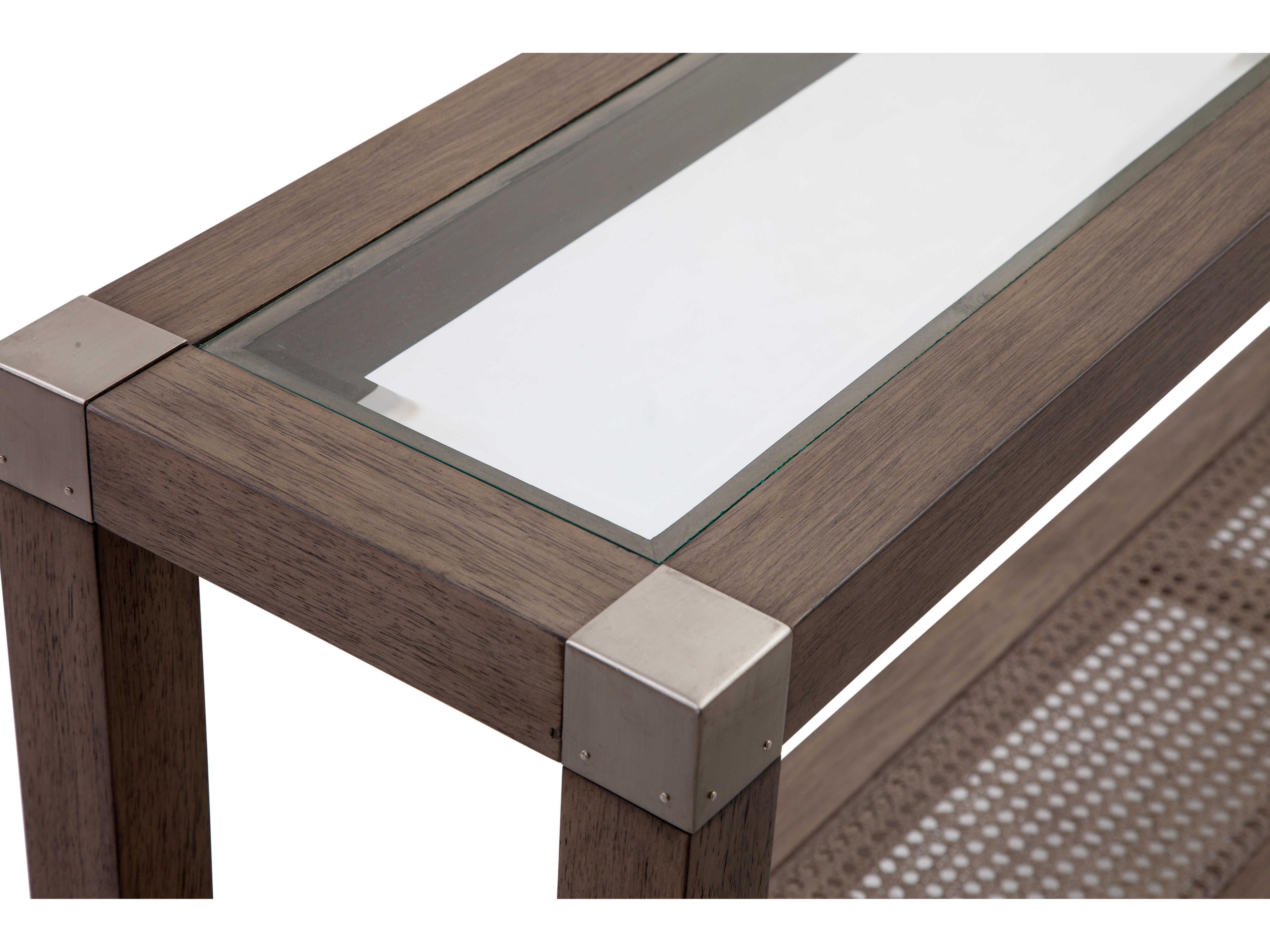 Bassett Mirror Calum Rectangular Glass Gray Console Table