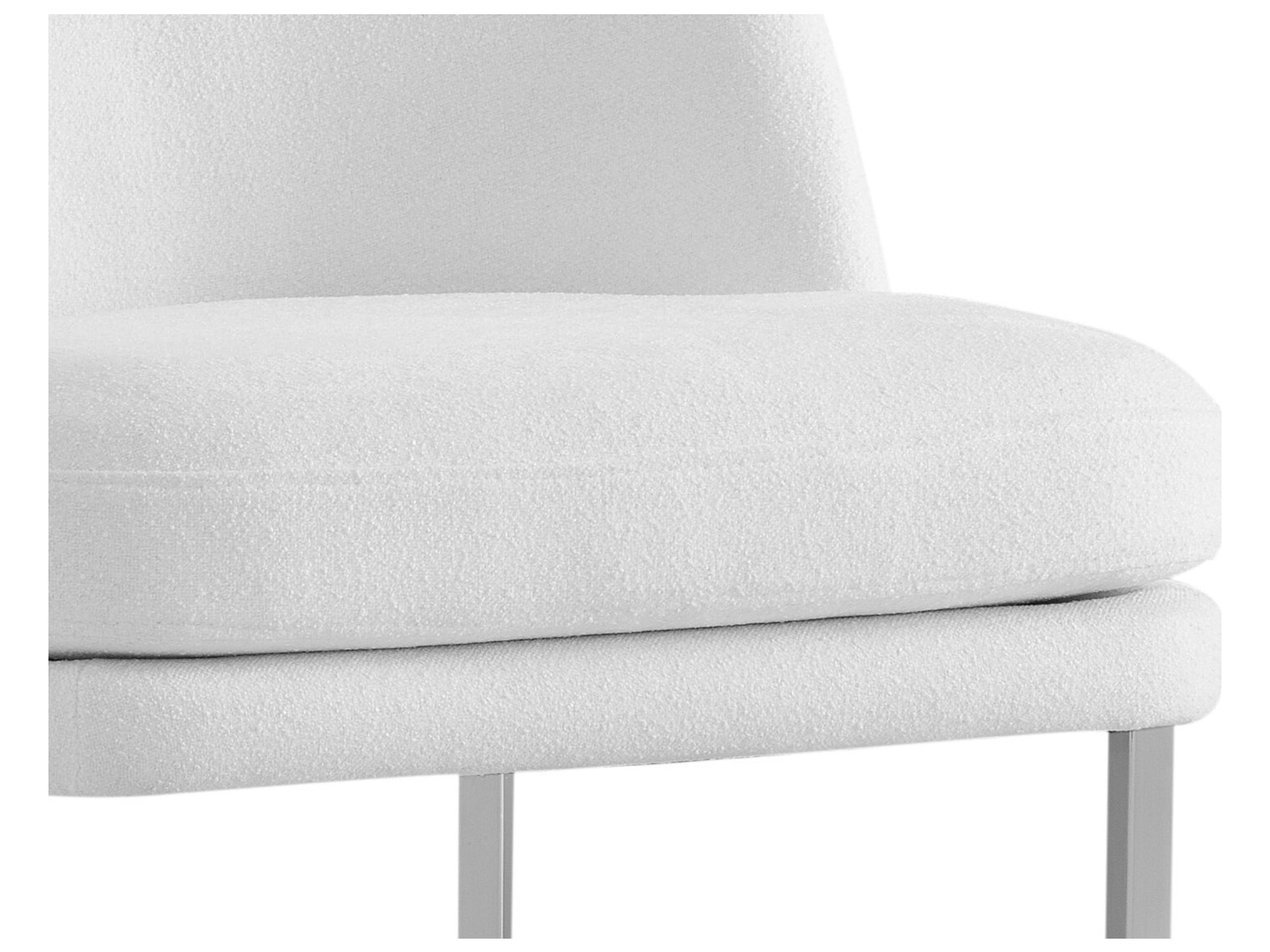 Bassett Mirror Pearl White Upholstered Side Dining Chair
