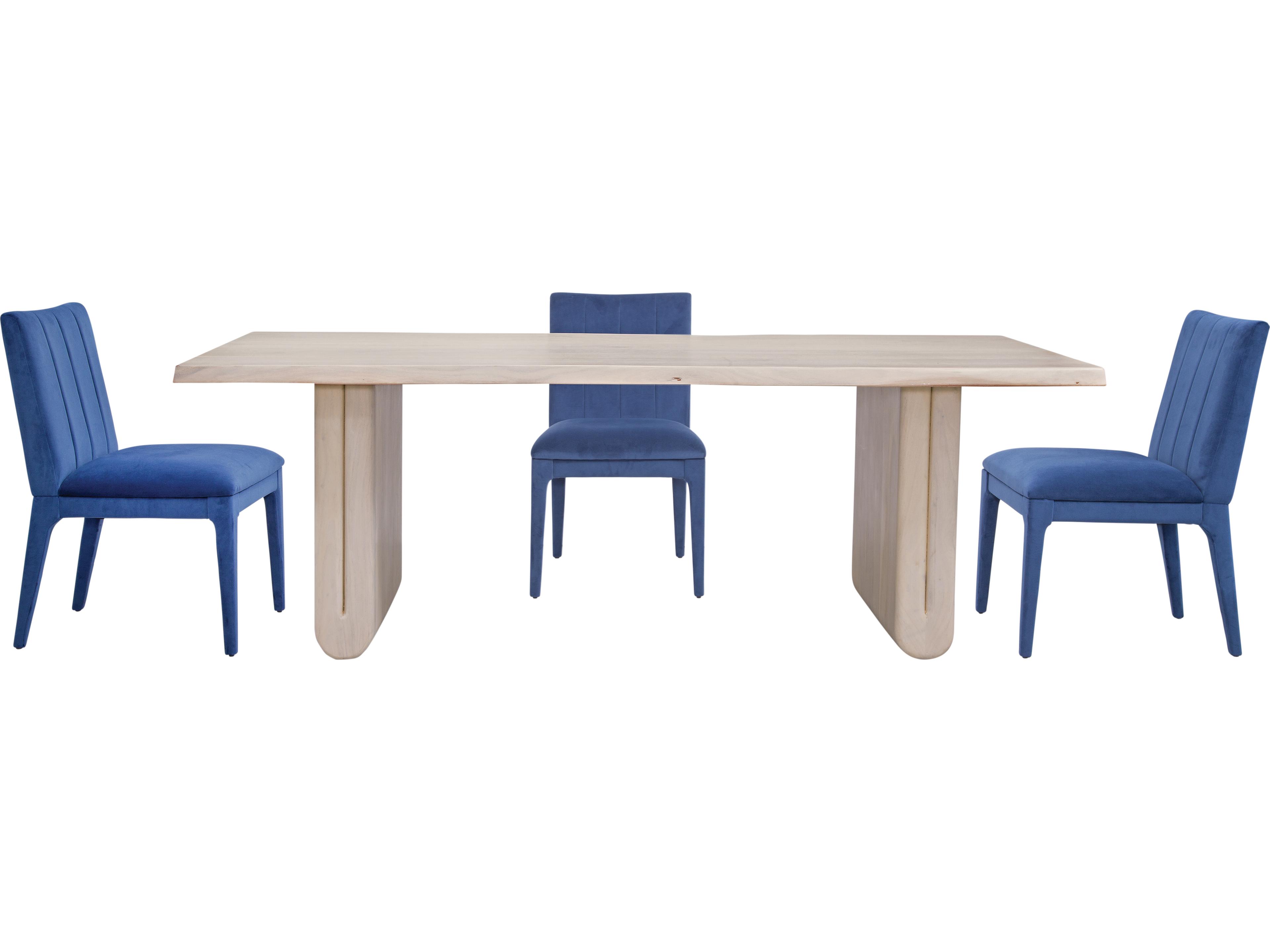 Bassett Mirror Brianne Hardwood Blue Side Dining Chair Set of 2