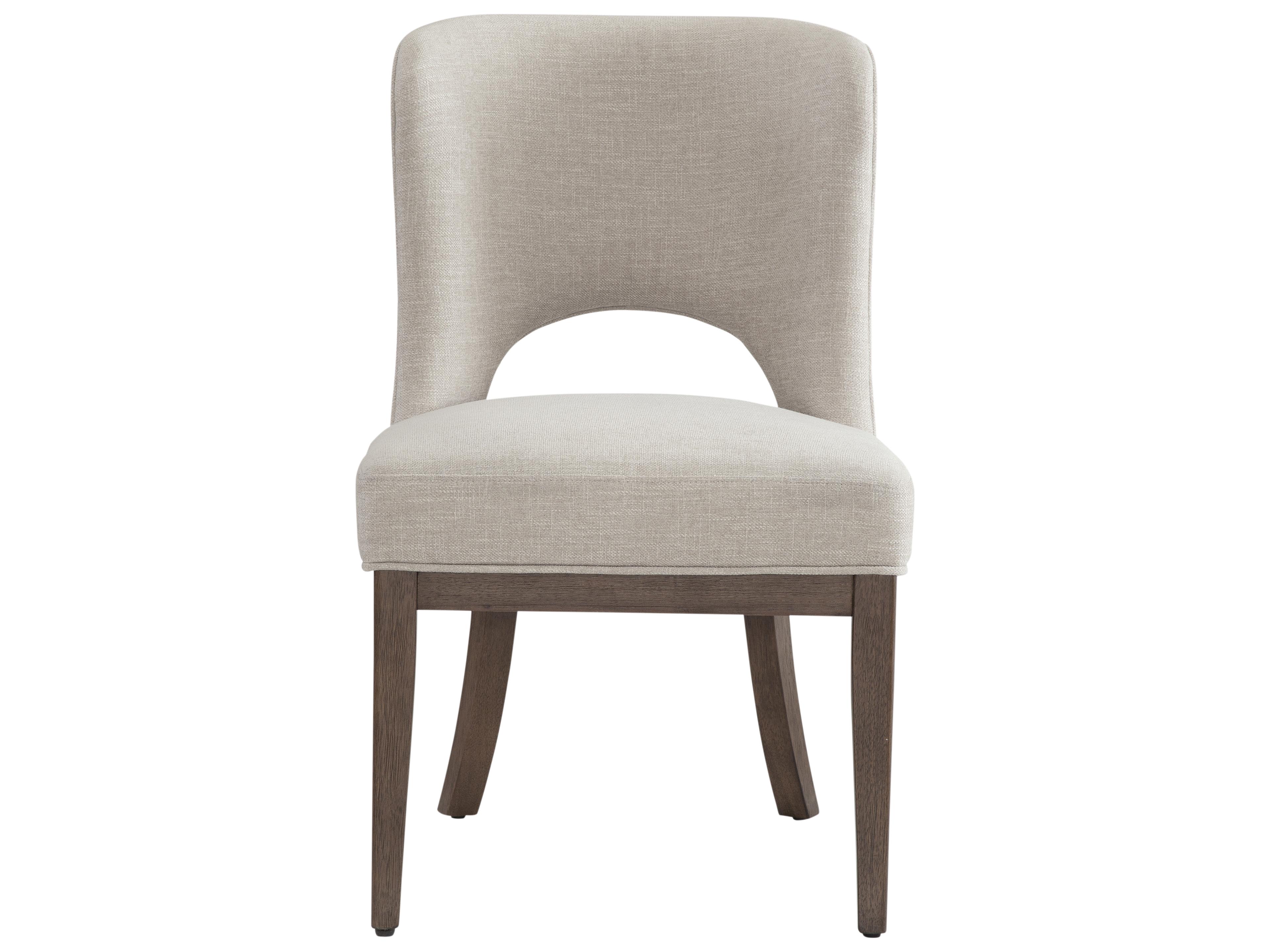 Trevino Rubberwood Beige Upholstered Side Dining Chair Set of 2