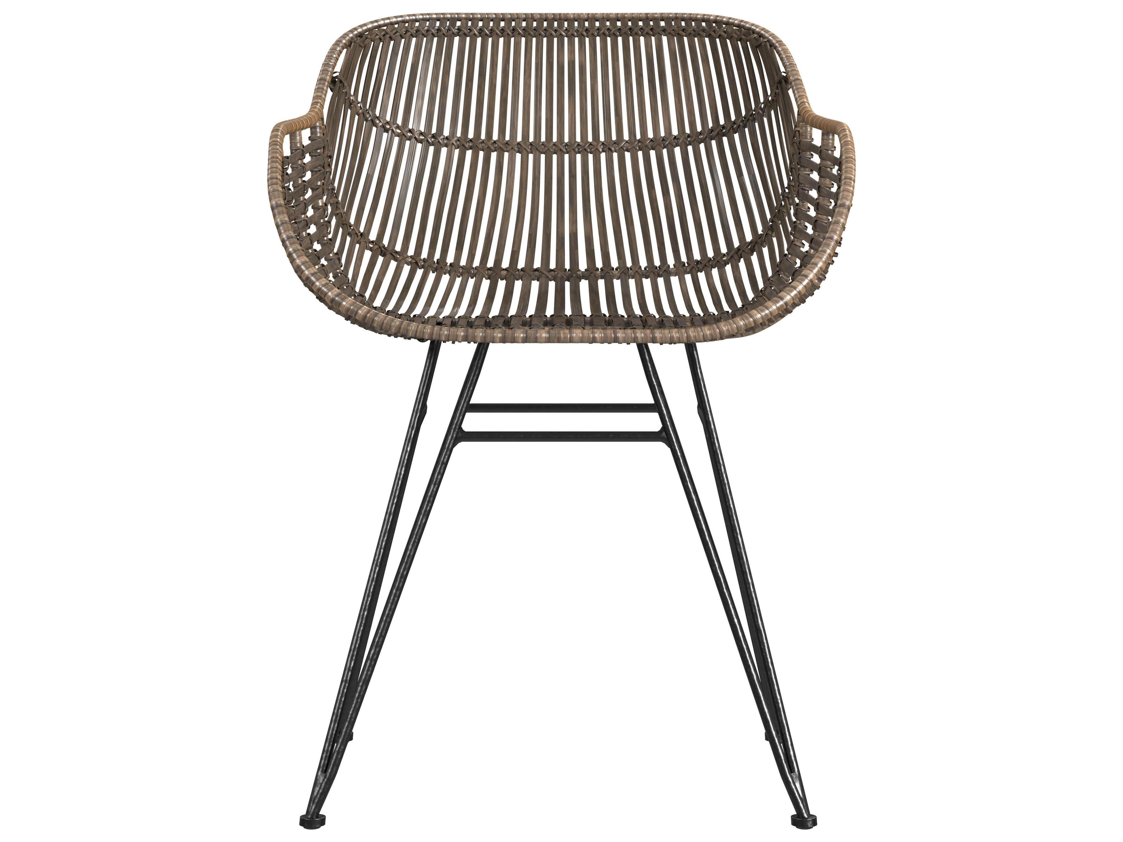 Bassett Mirror Ryanne Rattan Brown Arm Dining Chair