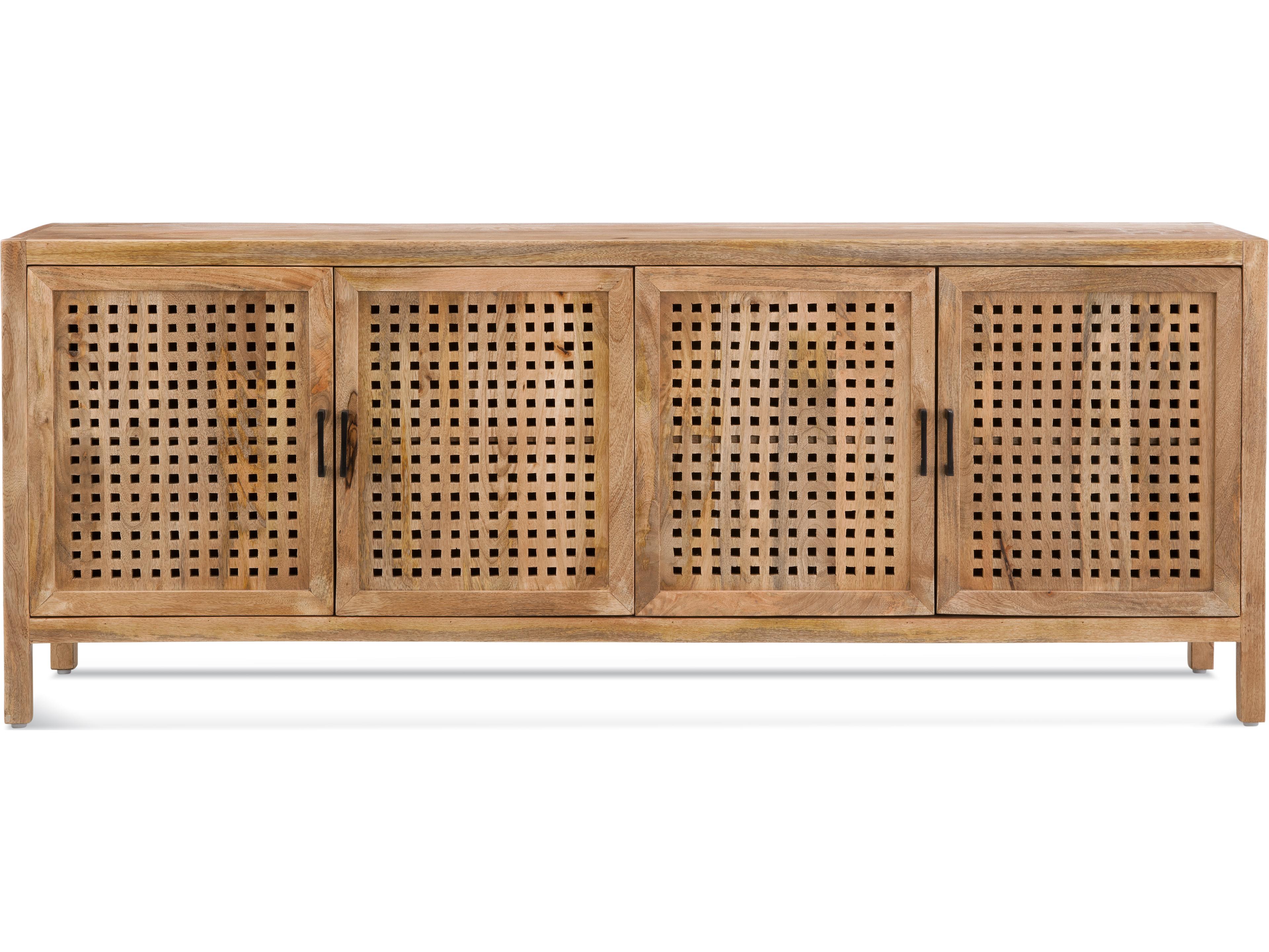 Pentak 4-Door Mango Wood Server in Natural