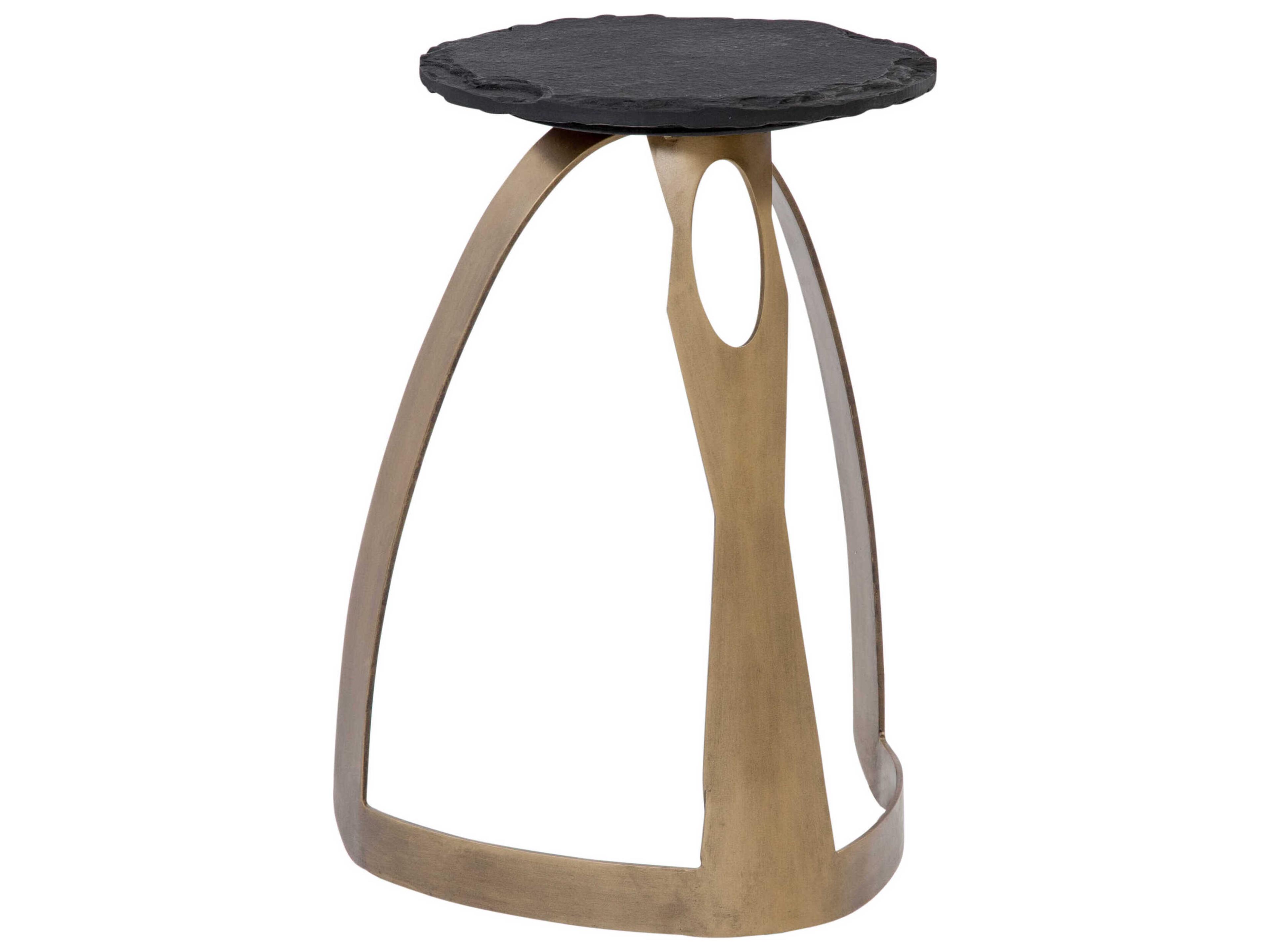 Bassett Mirror Vaughan Round Brass End Table