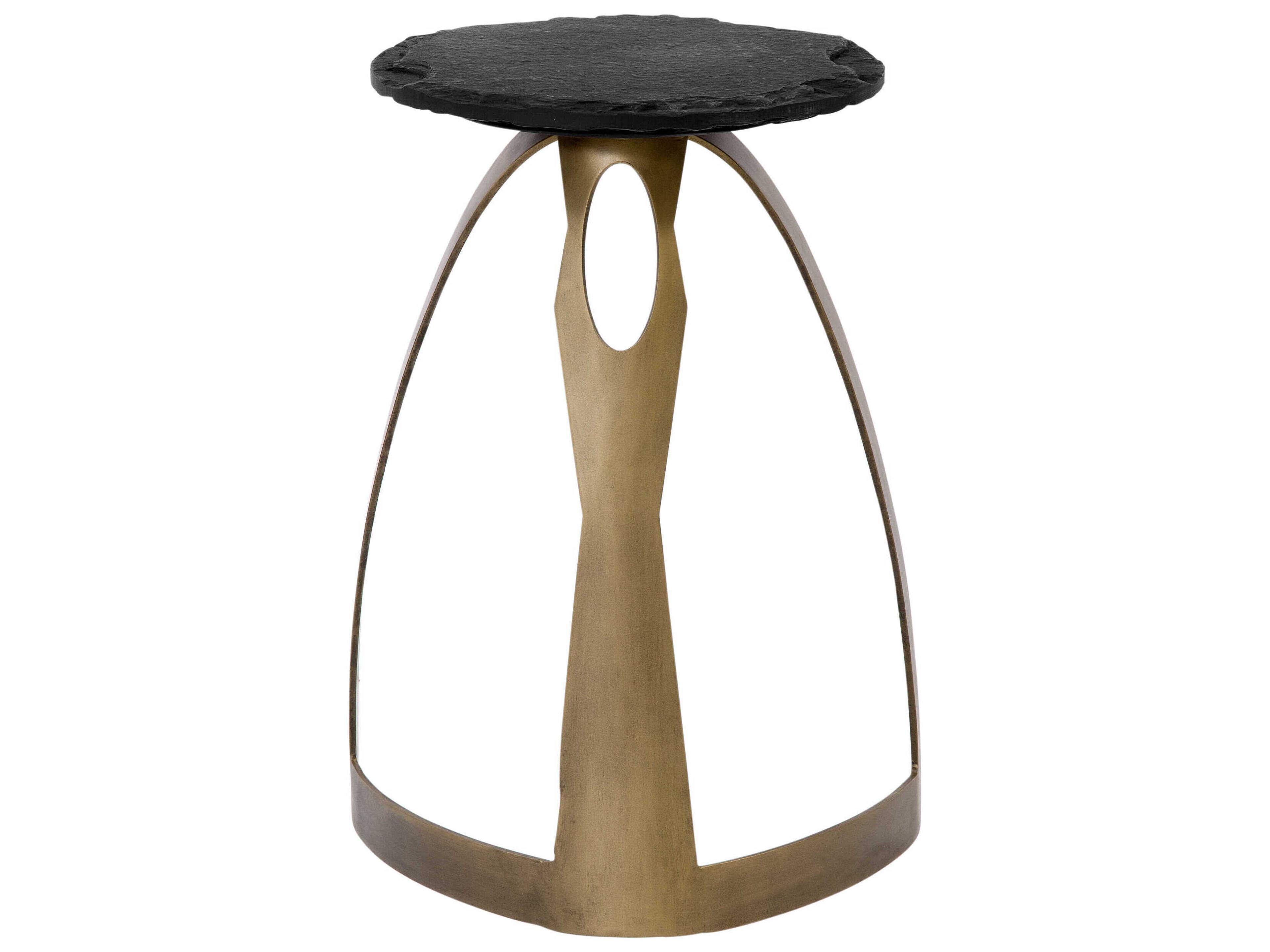 Bassett Mirror Vaughan Round Brass End Table