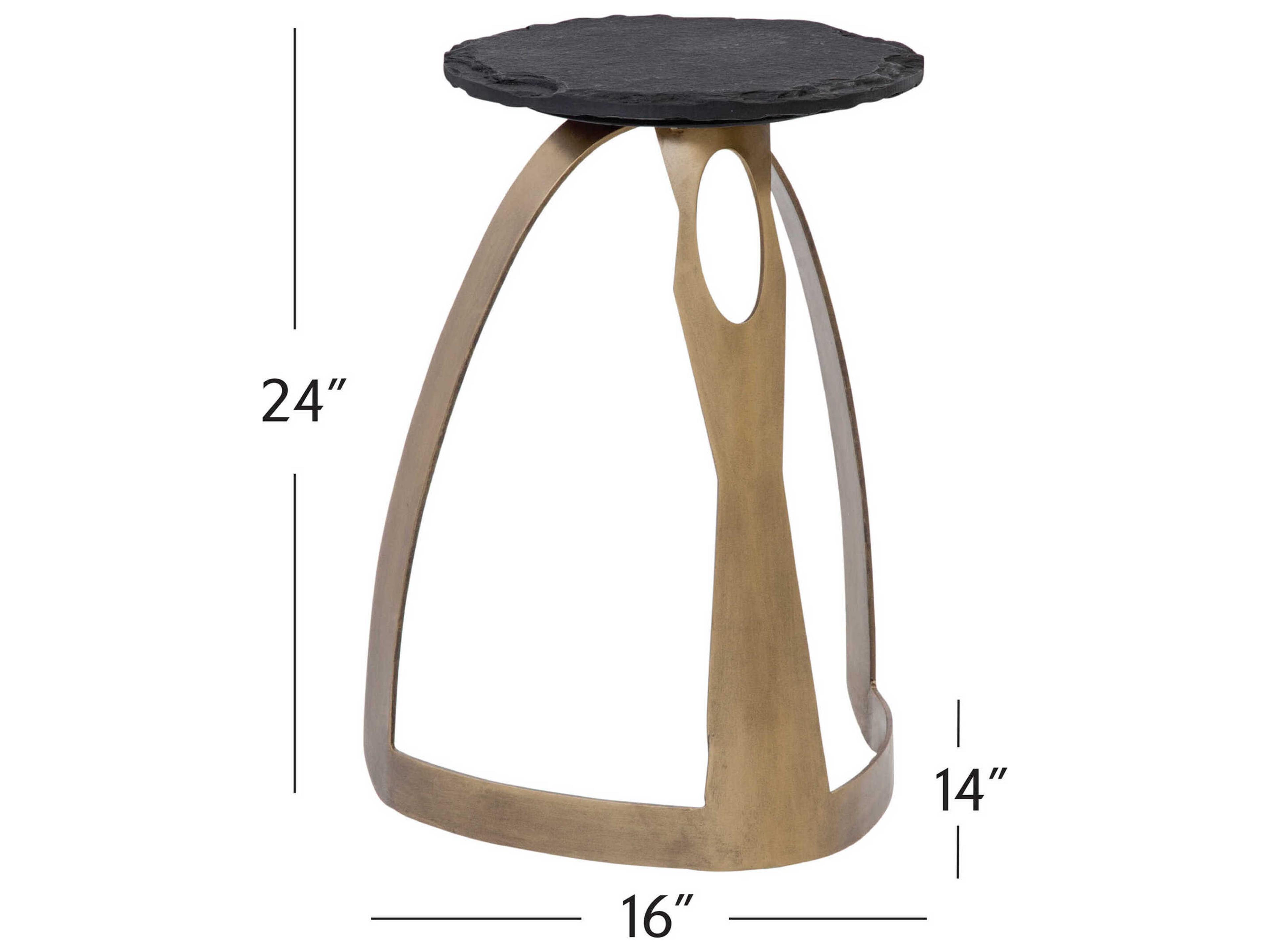 Bassett Mirror Vaughan Round Brass End Table