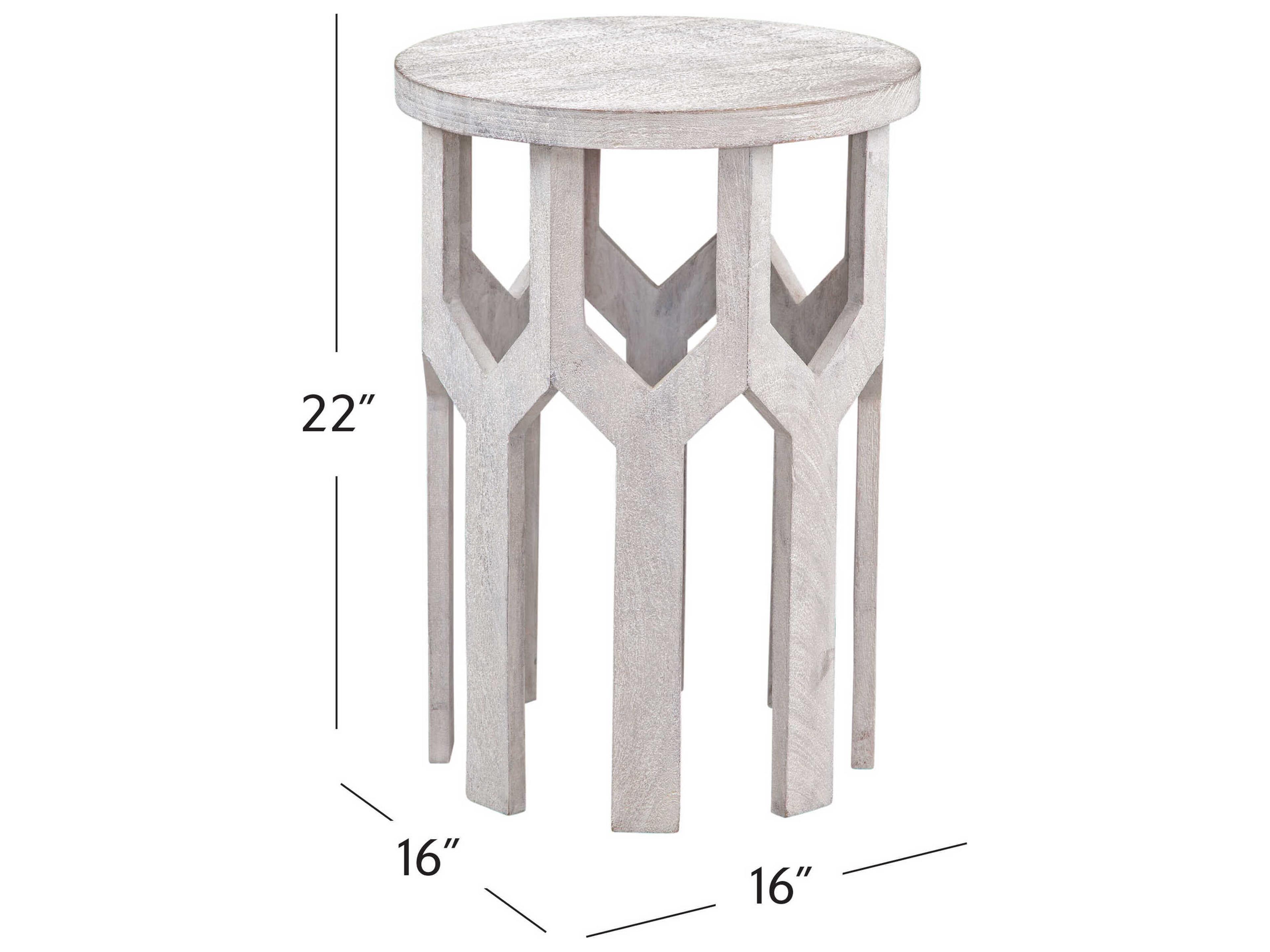 Bassett Mirror Lloyd Round Wood White End Table