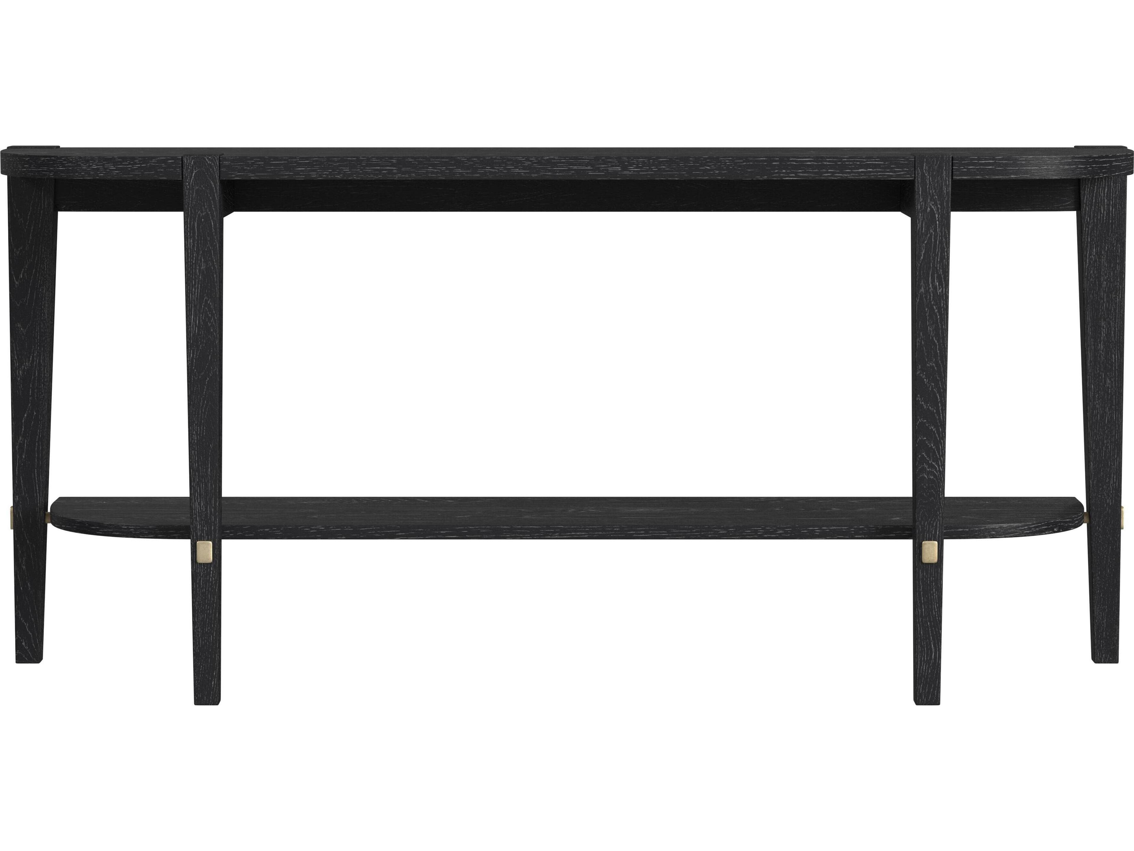 Whitfield Demilune Wood Black Consolee Table