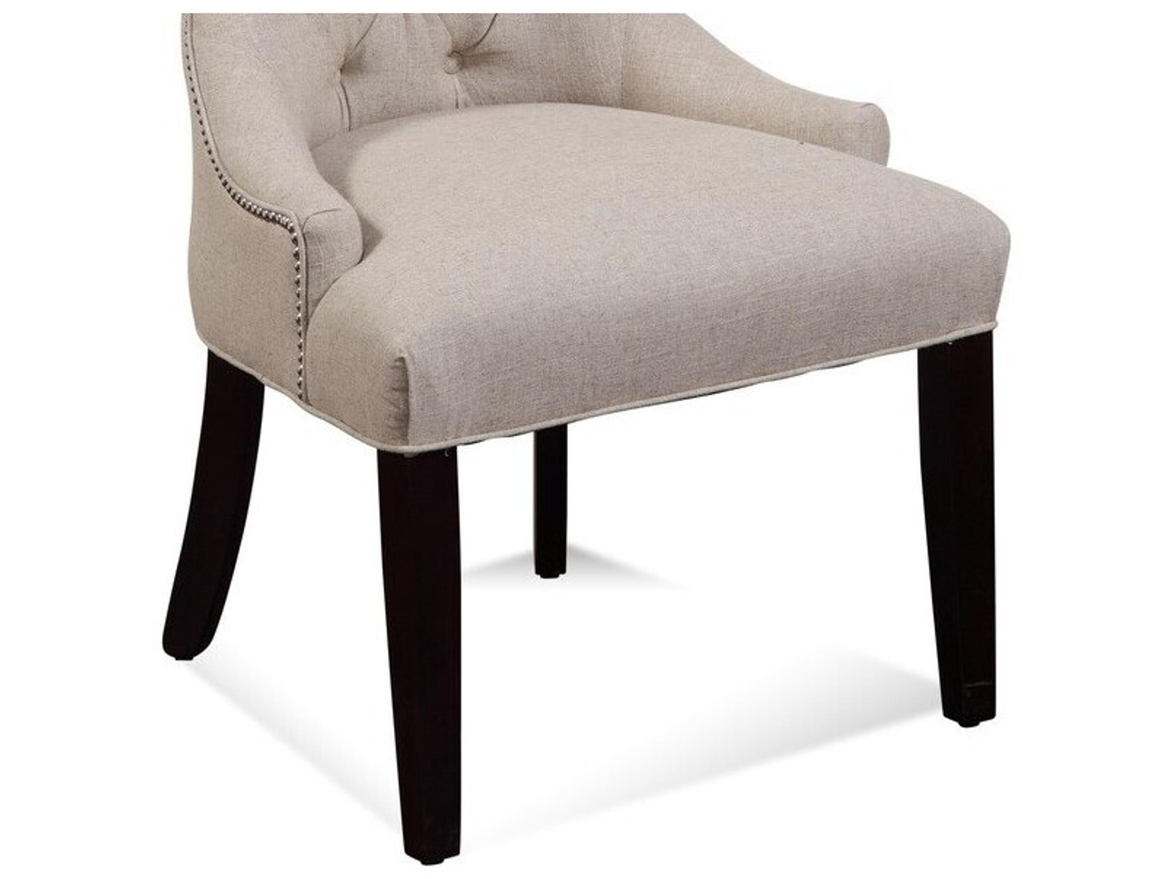 Bassett Mirror Fortnum Ii Hardwood White Upholstered Arm Dining Chair