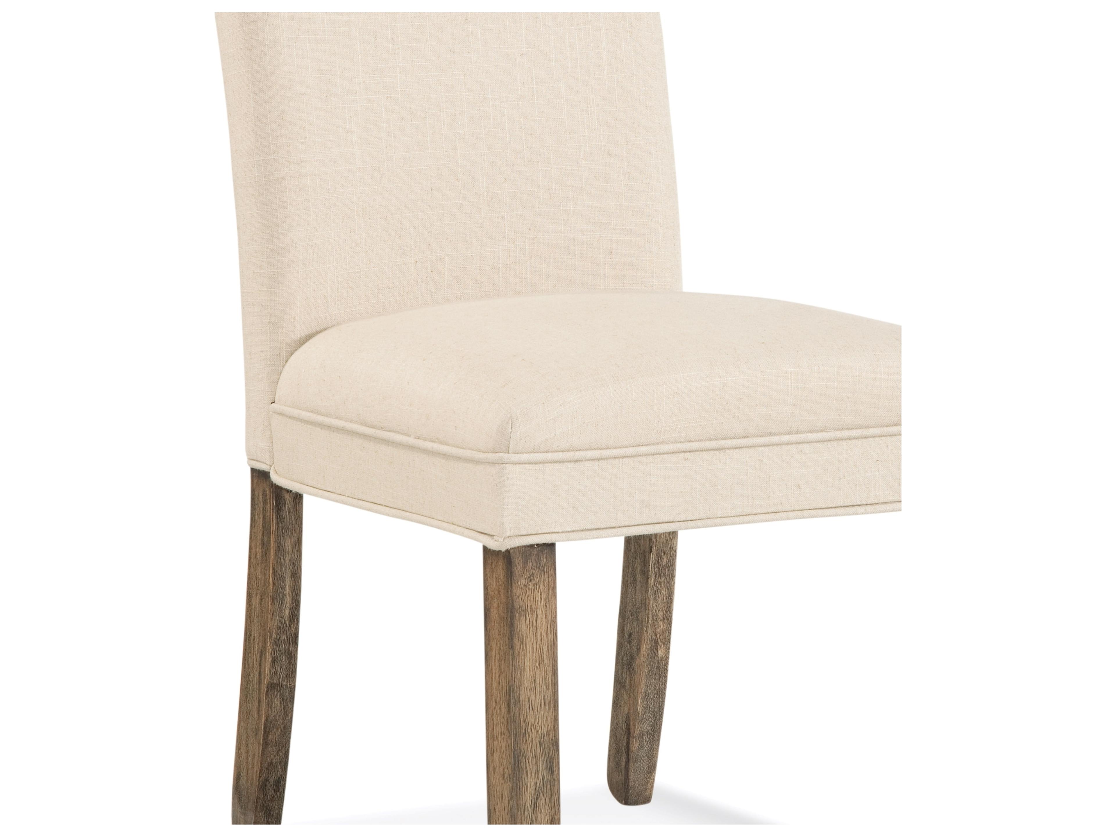 Bassett Mirror Colby Rubberwood Beige Upholstered Armless Dining Chair
