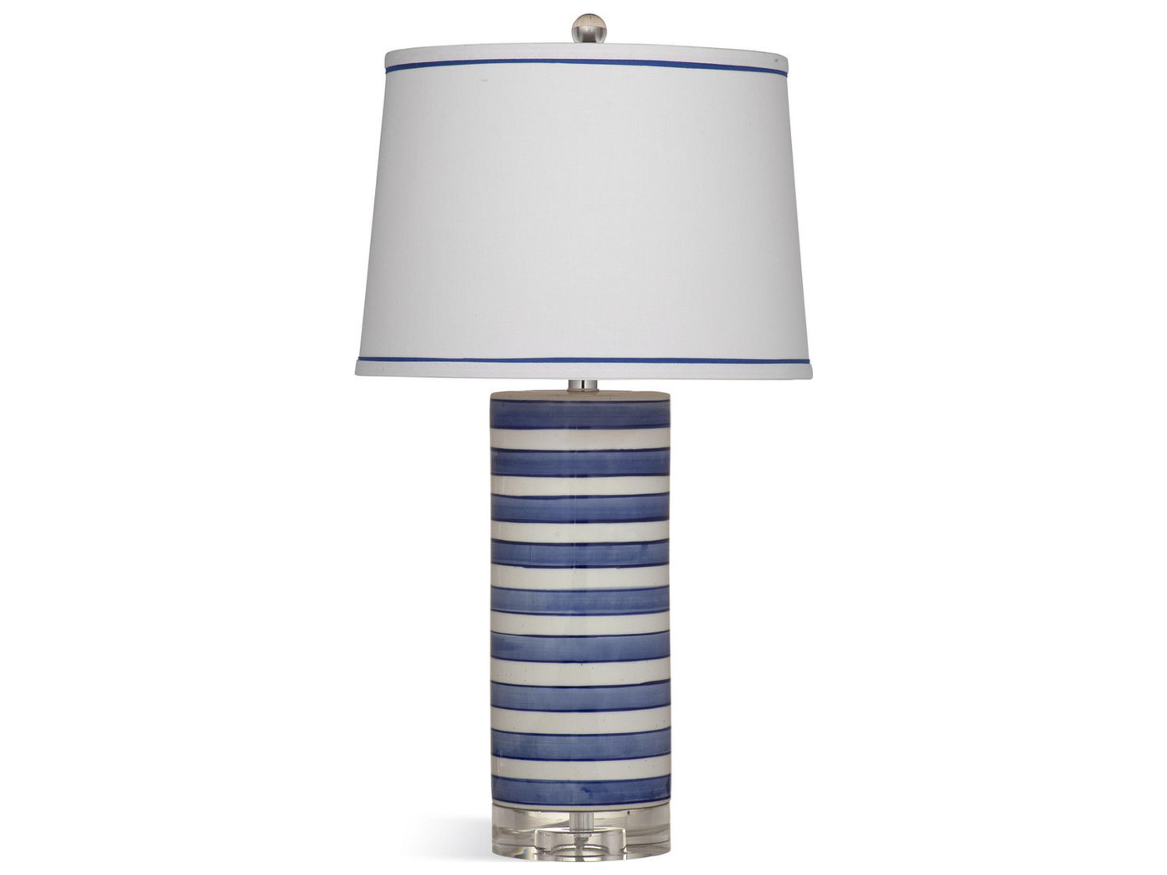 Regatta Stripe Ceramic Table Lamp in Blue and White